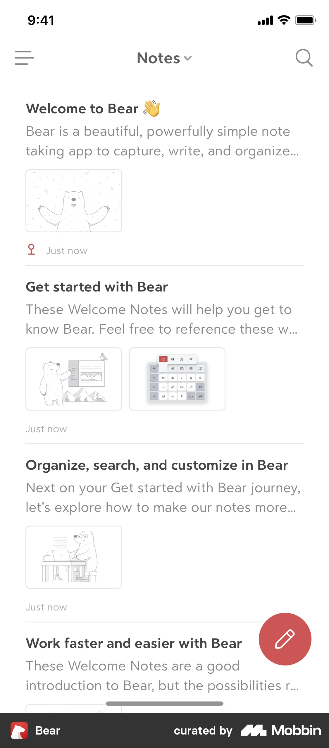 Bear Subscribing to Bear Pro screen