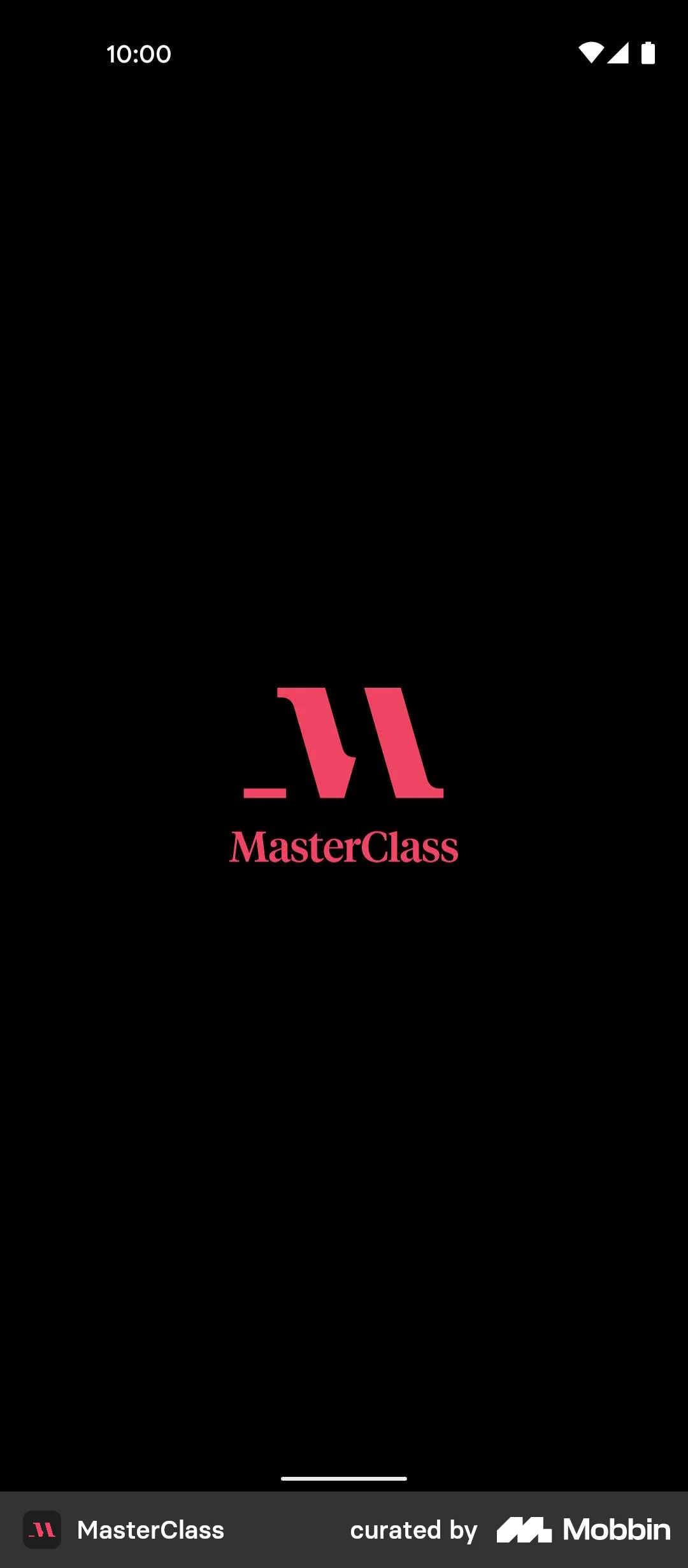 MasterClass Onboarding screen