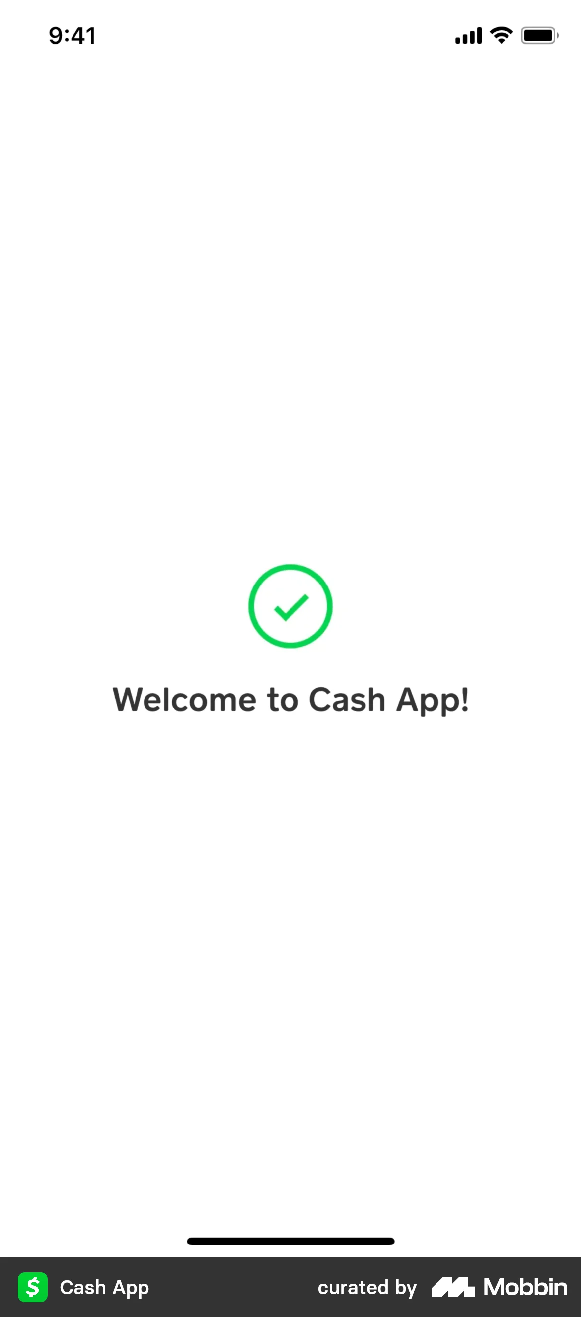 Cash App Onboarding screen