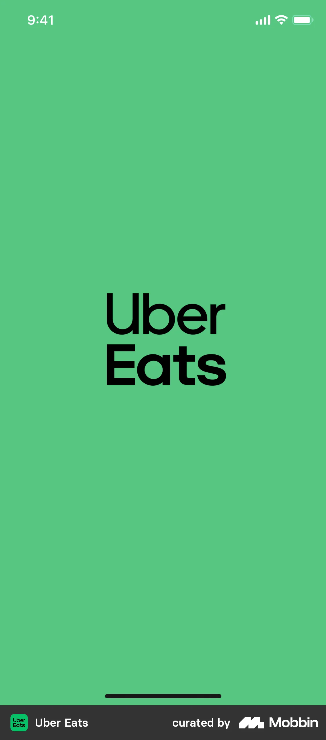 Uber Eats Onboarding screen