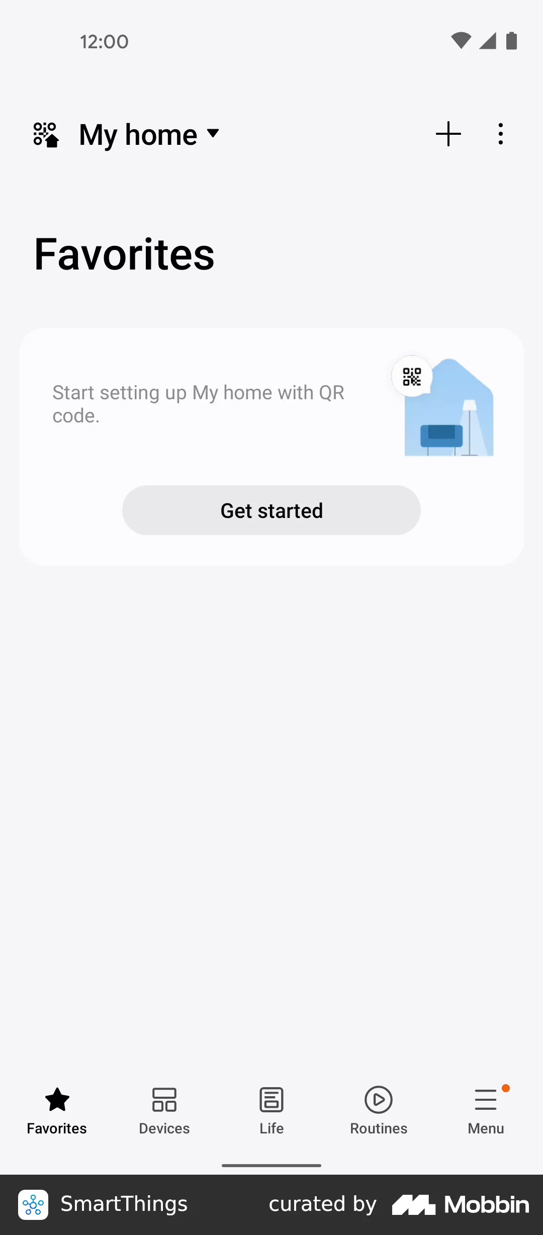 SmartThings Creating an account screen