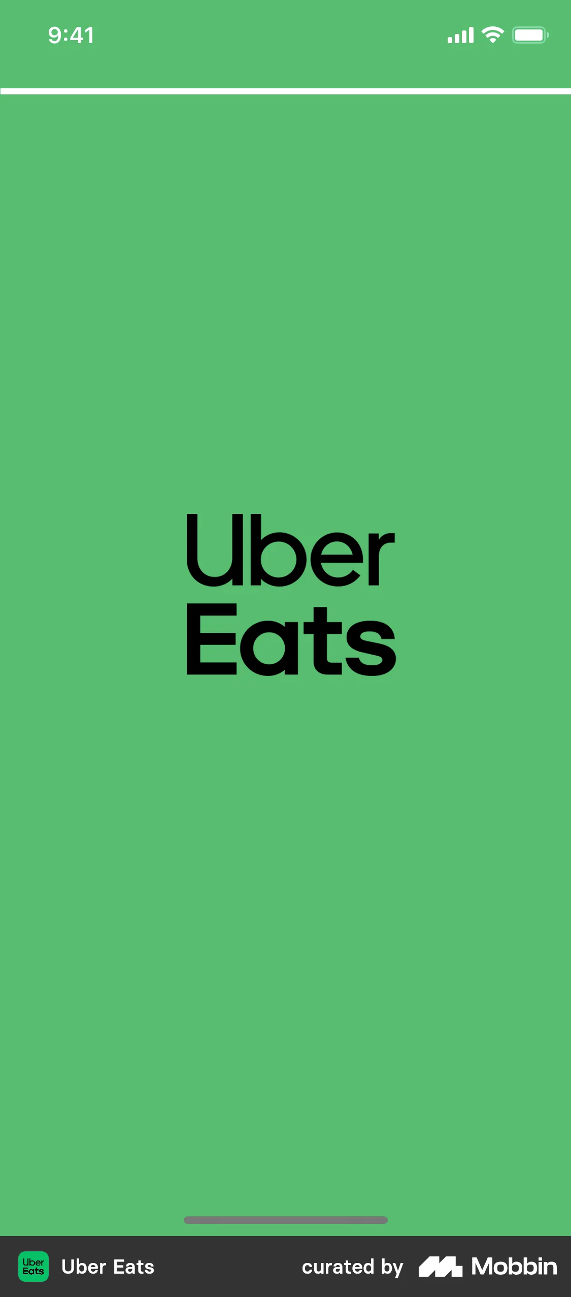 Uber Eats Onboarding screen