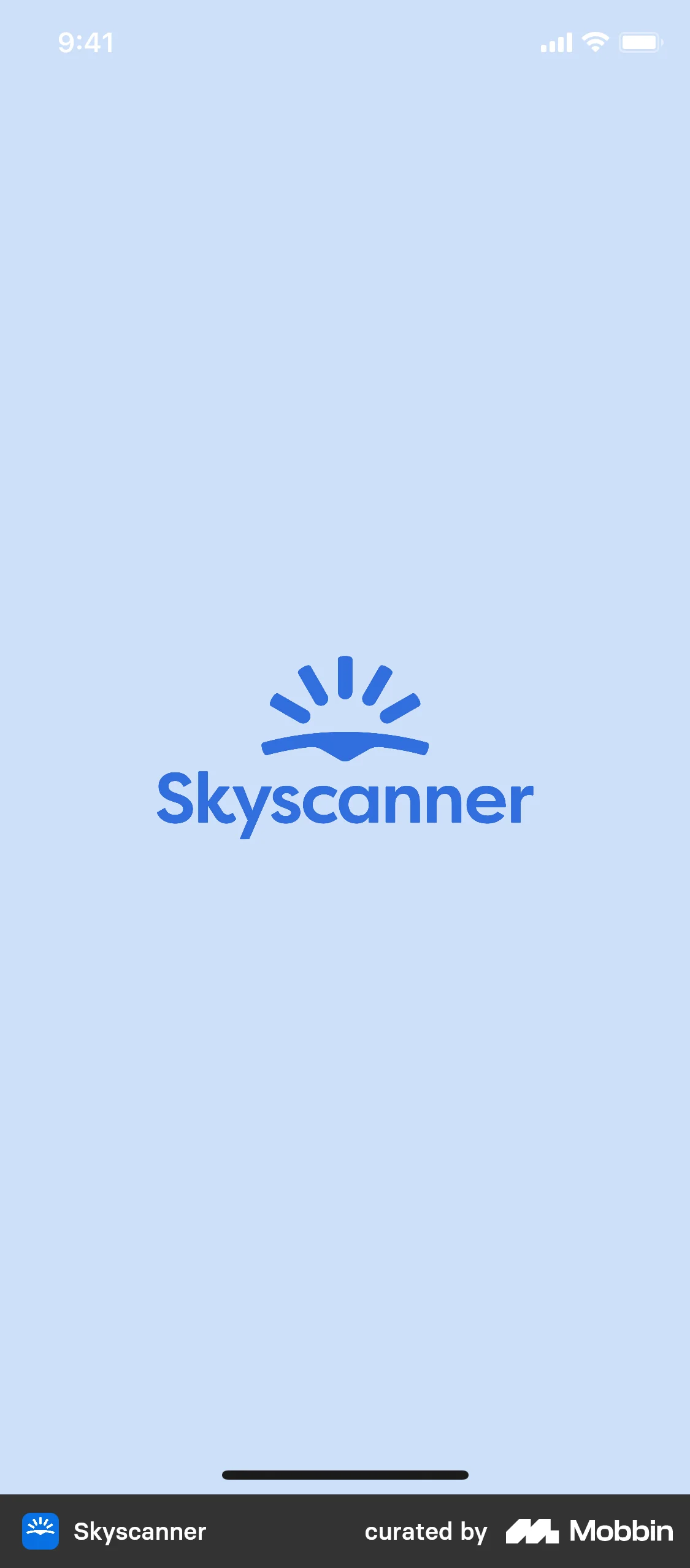 Skyscanner Onboarding screen