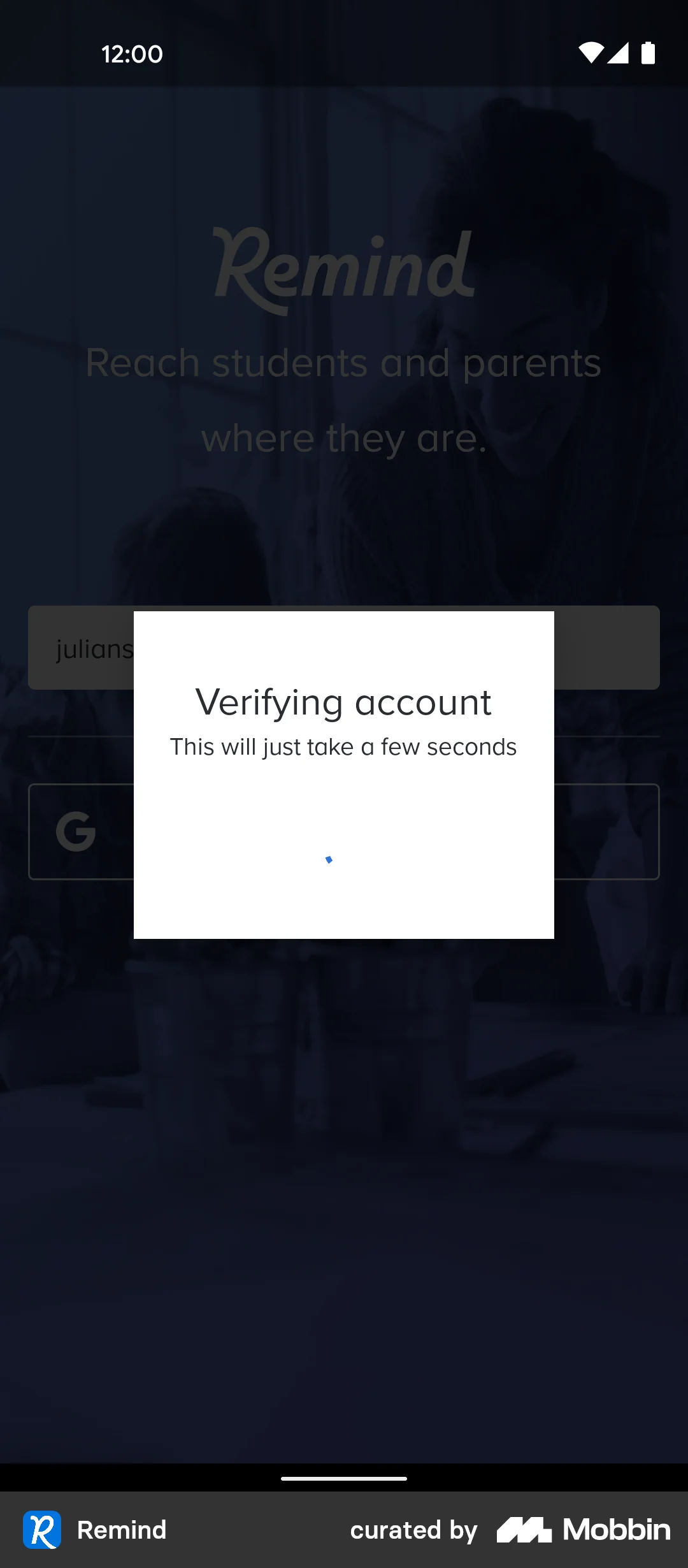 Remind Onboarding screen