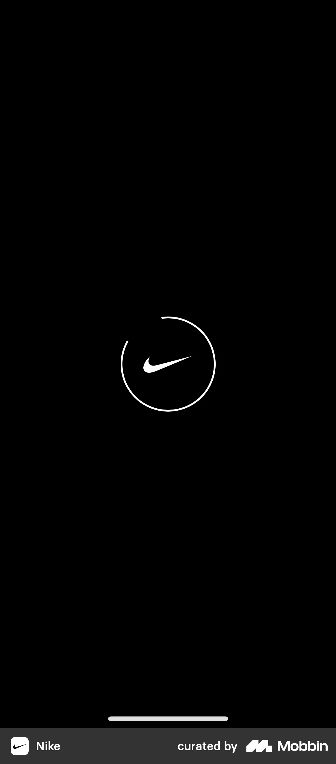 Nike Onboarding screen