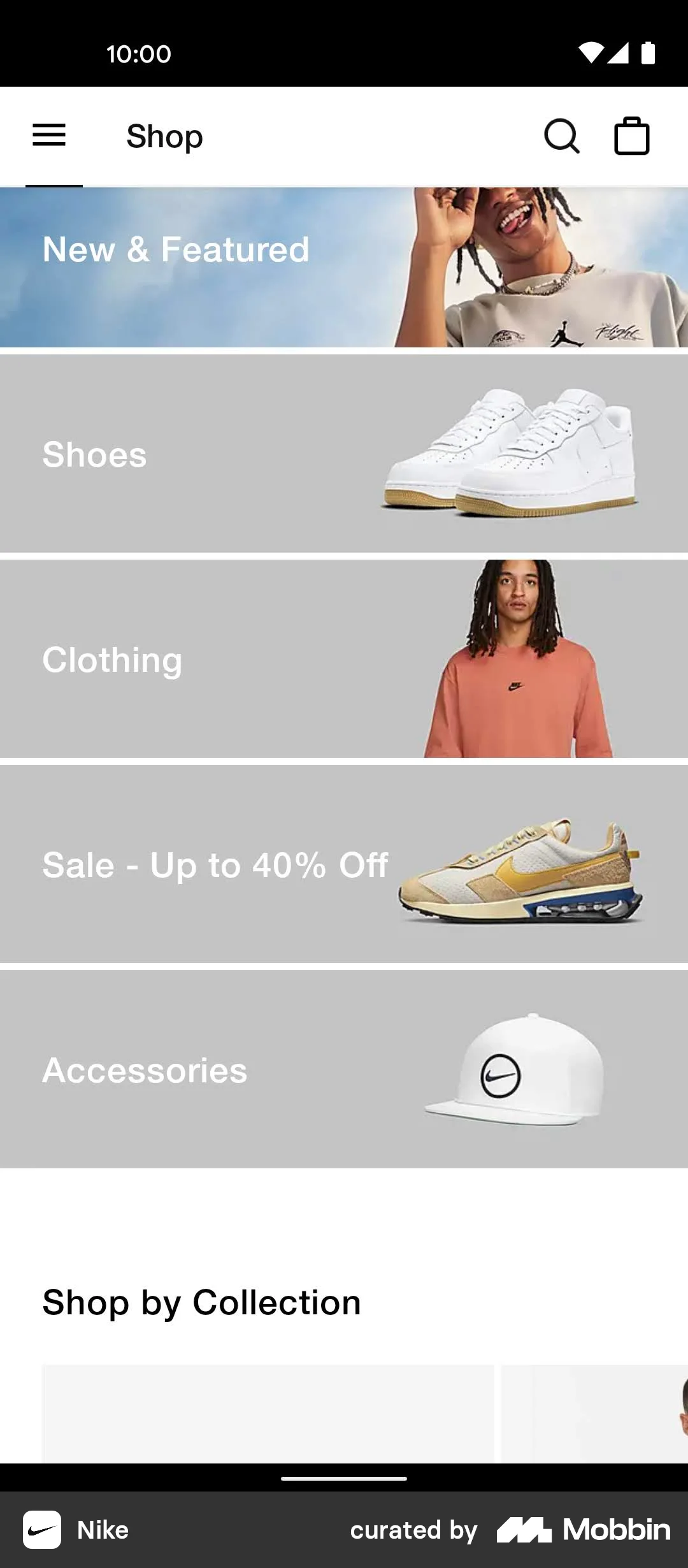 Nike Shop screen