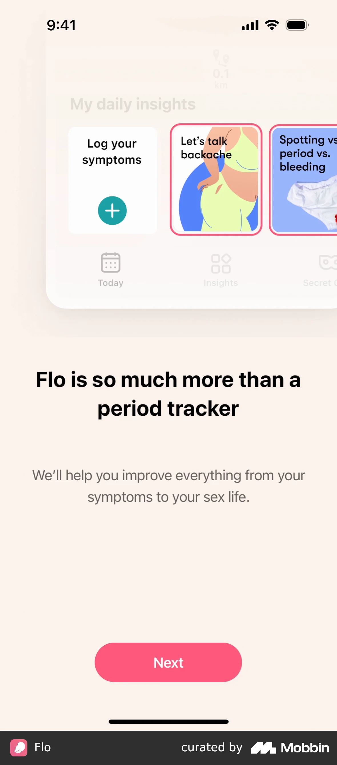 Flo Completing account setup screen