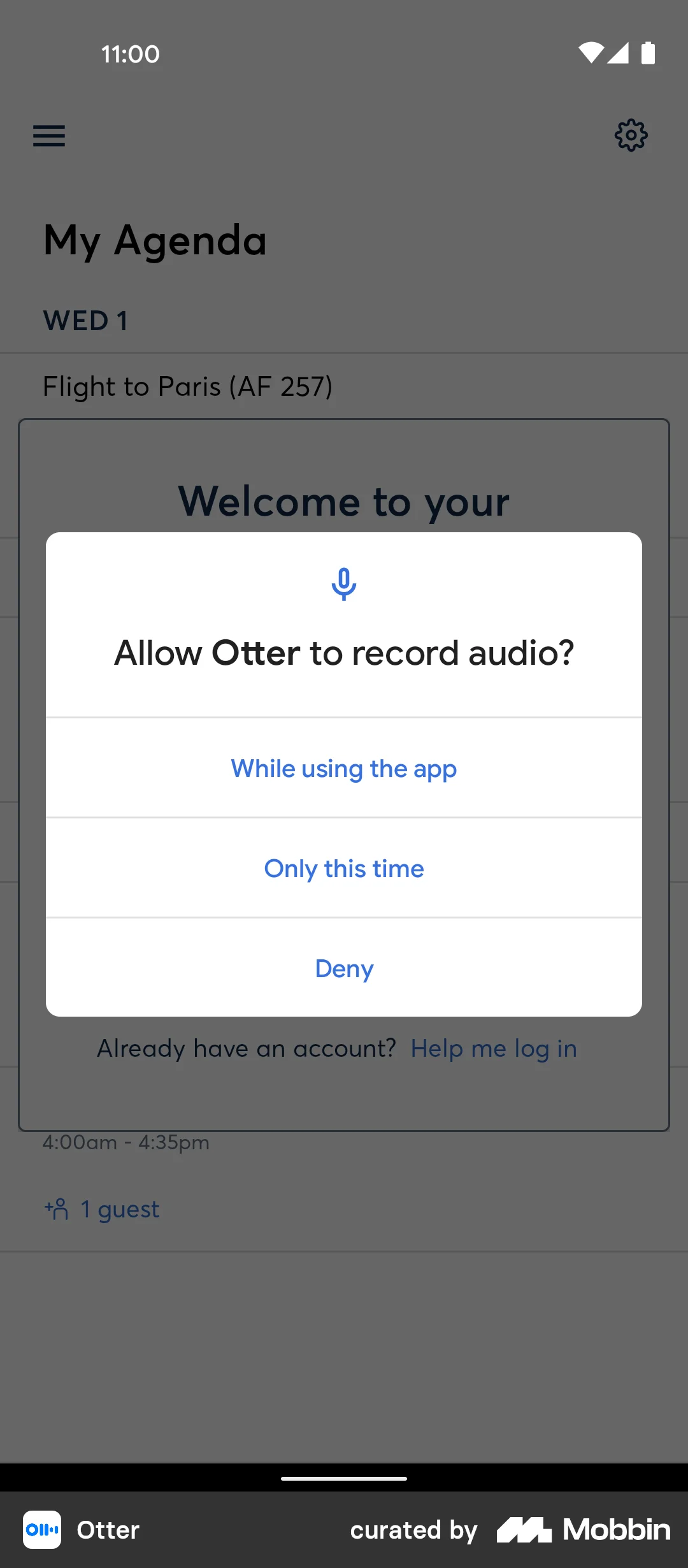 Otter.ai Tutorial (recording conversation) screen
