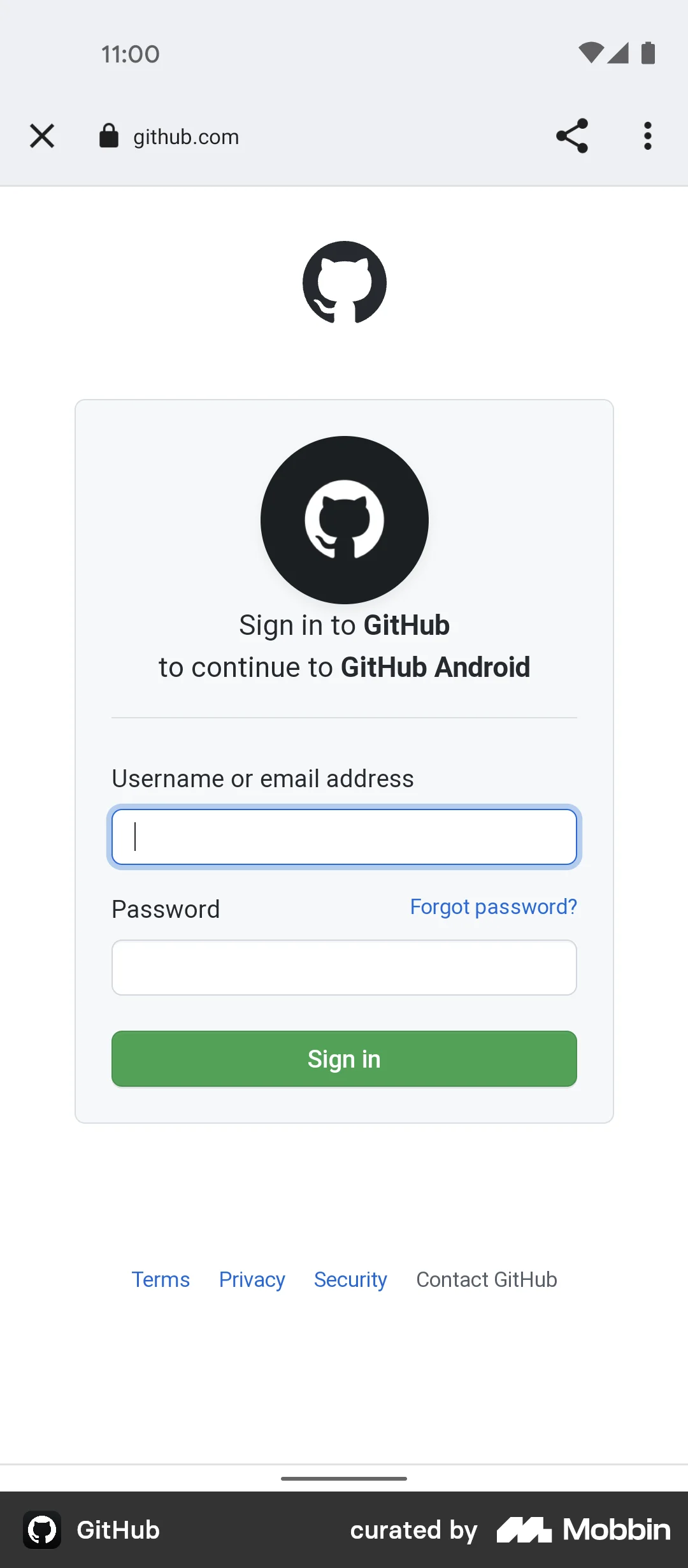 GitHub Onboarding screen