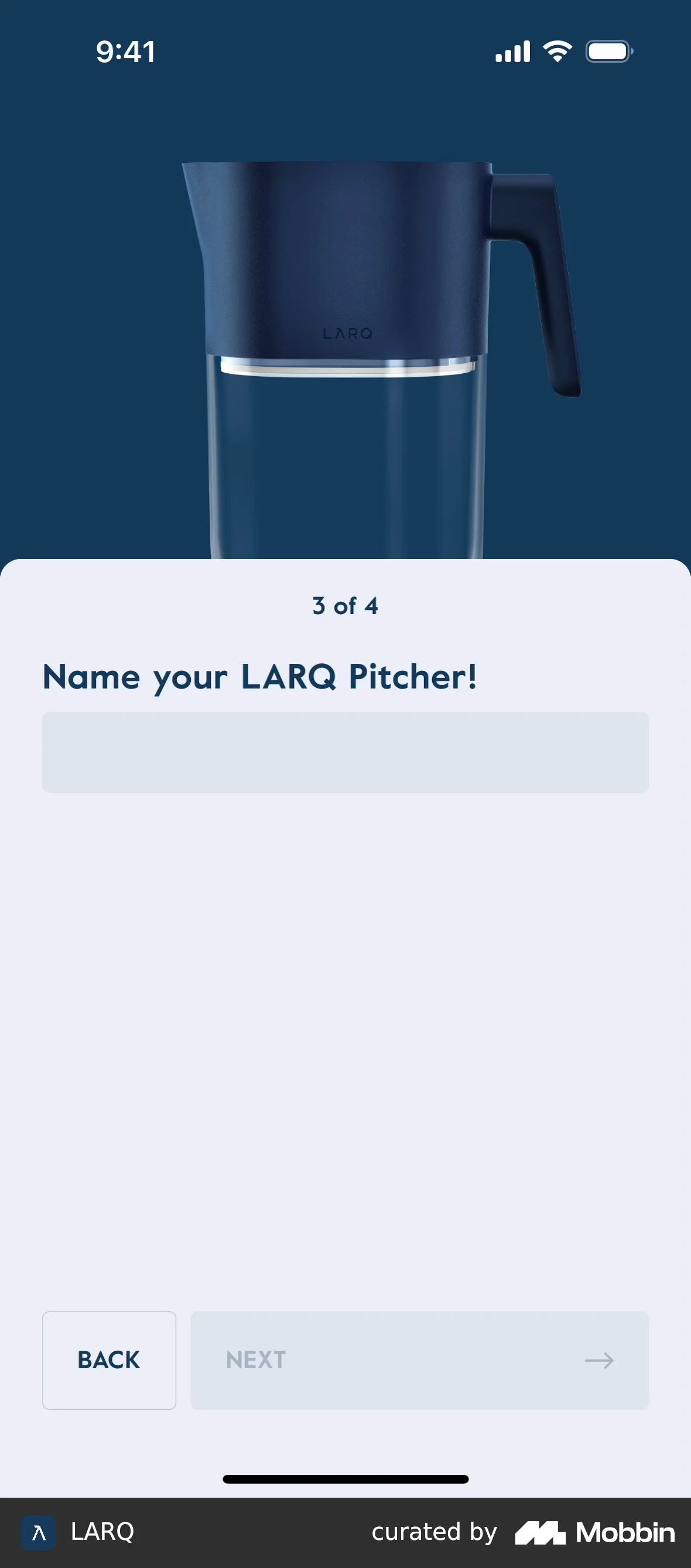 LARQ Pairing with a pitcher screen