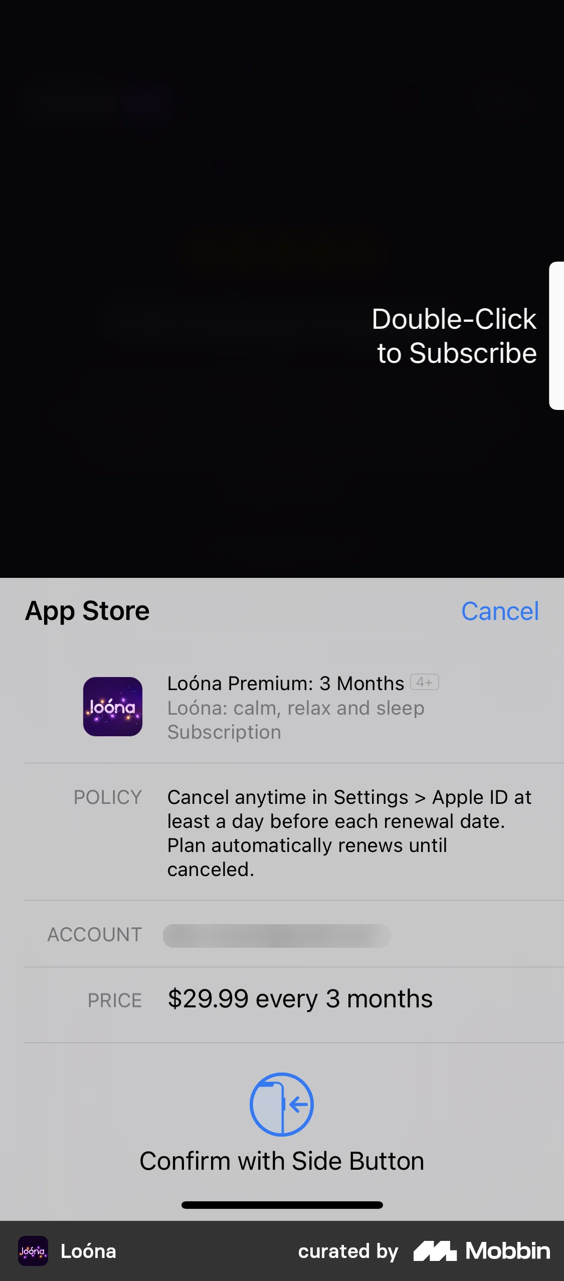 Loona Subscribing to premium screen