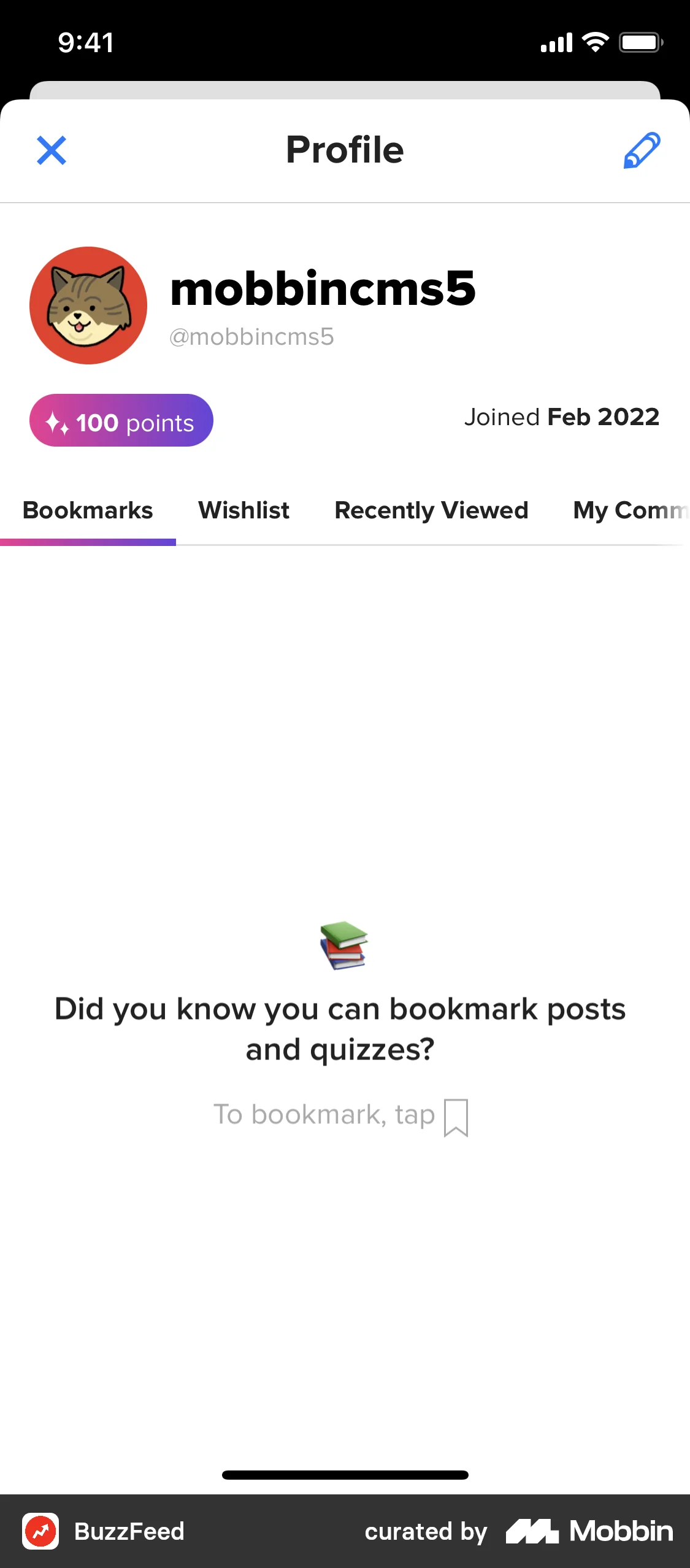 BuzzFeed Signing up screen