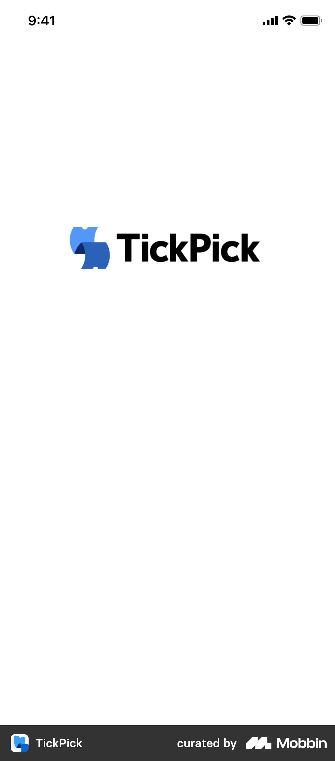 TickPick Onboarding screen