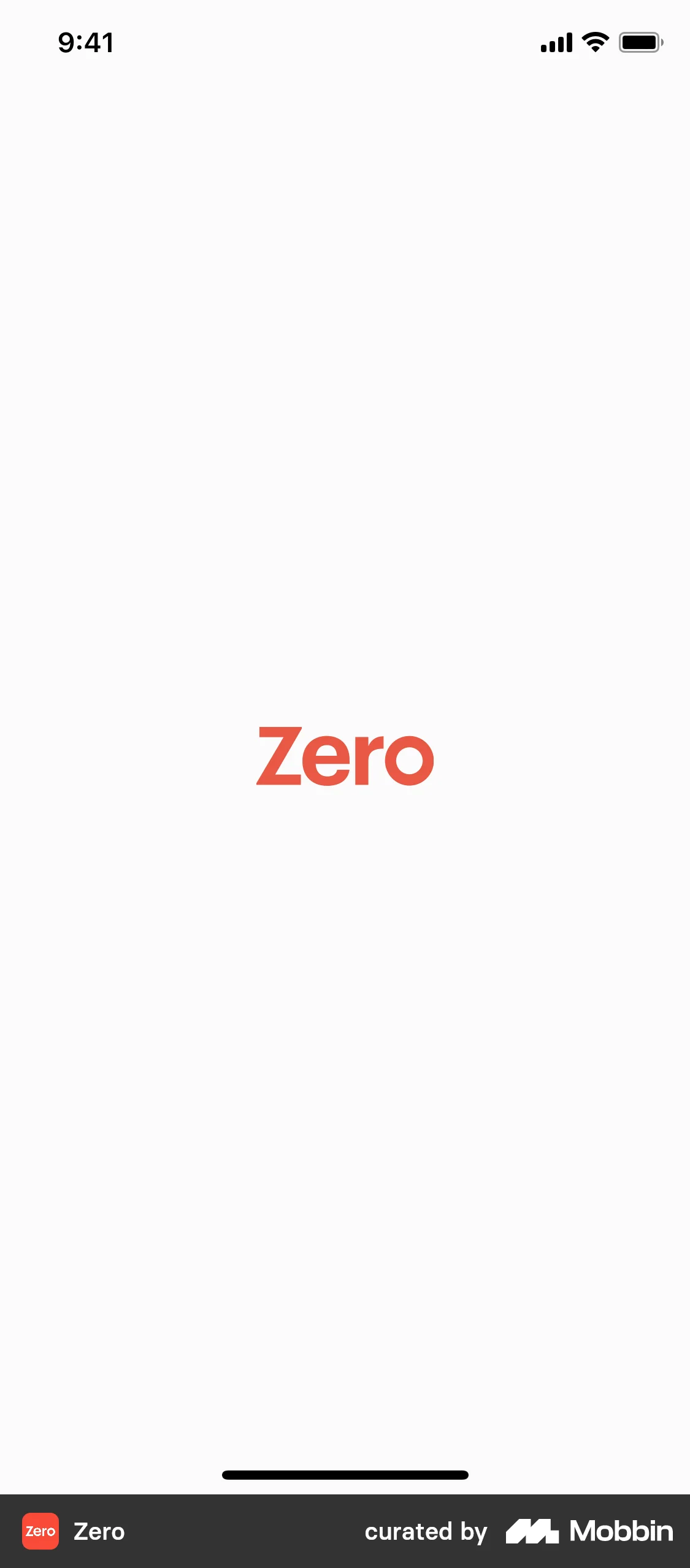 Zero Onboarding screen