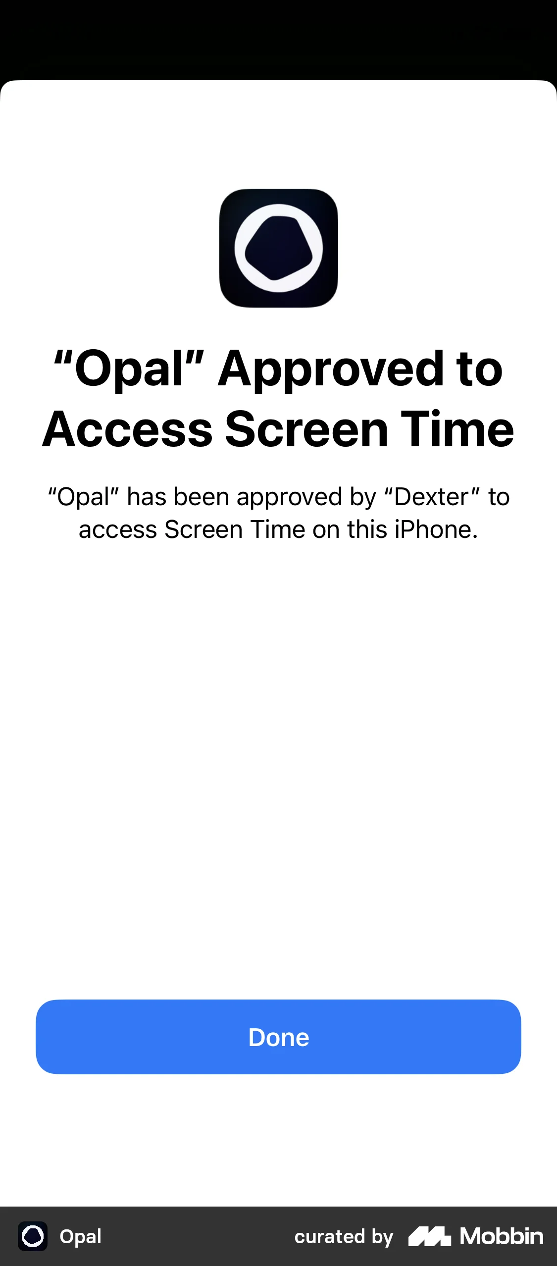 Opal Onboarding screen