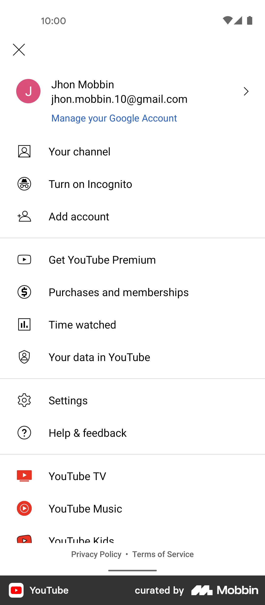 YouTube YouTube Premium screen