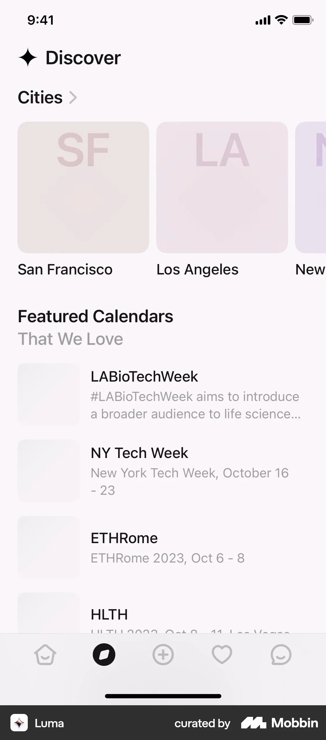 Luma Onboarding screen