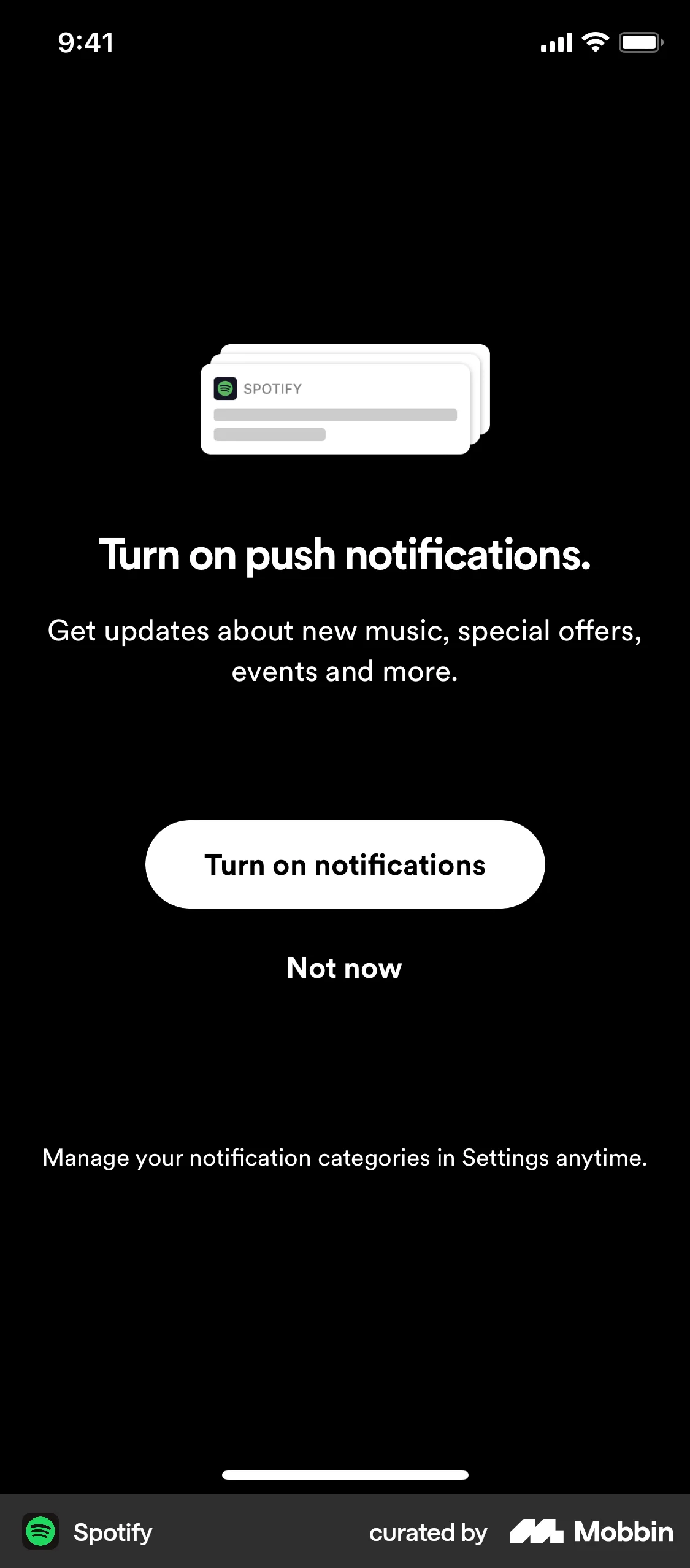 Spotify Onboarding screen