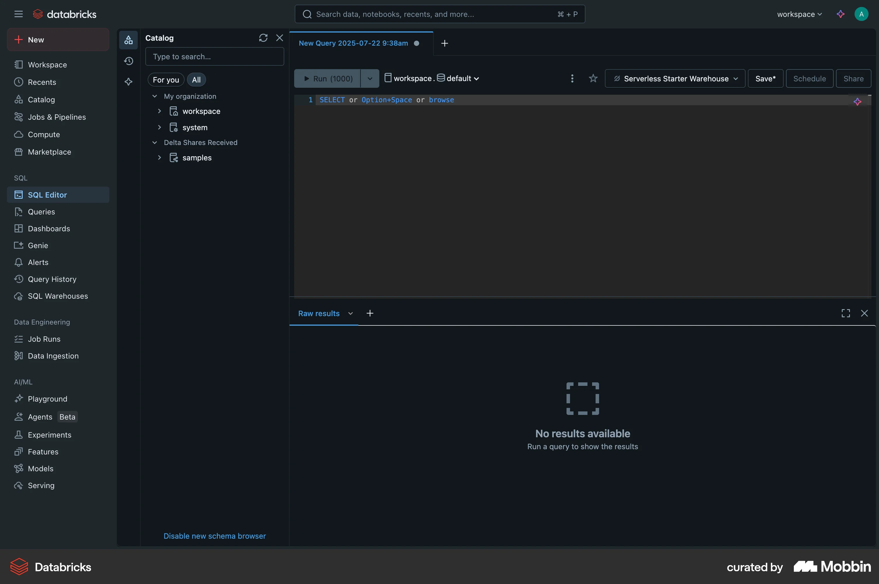 Databricks Dark Mode Python Notebook Databricks Web Dark Mode SQL Editor | Mobbin
