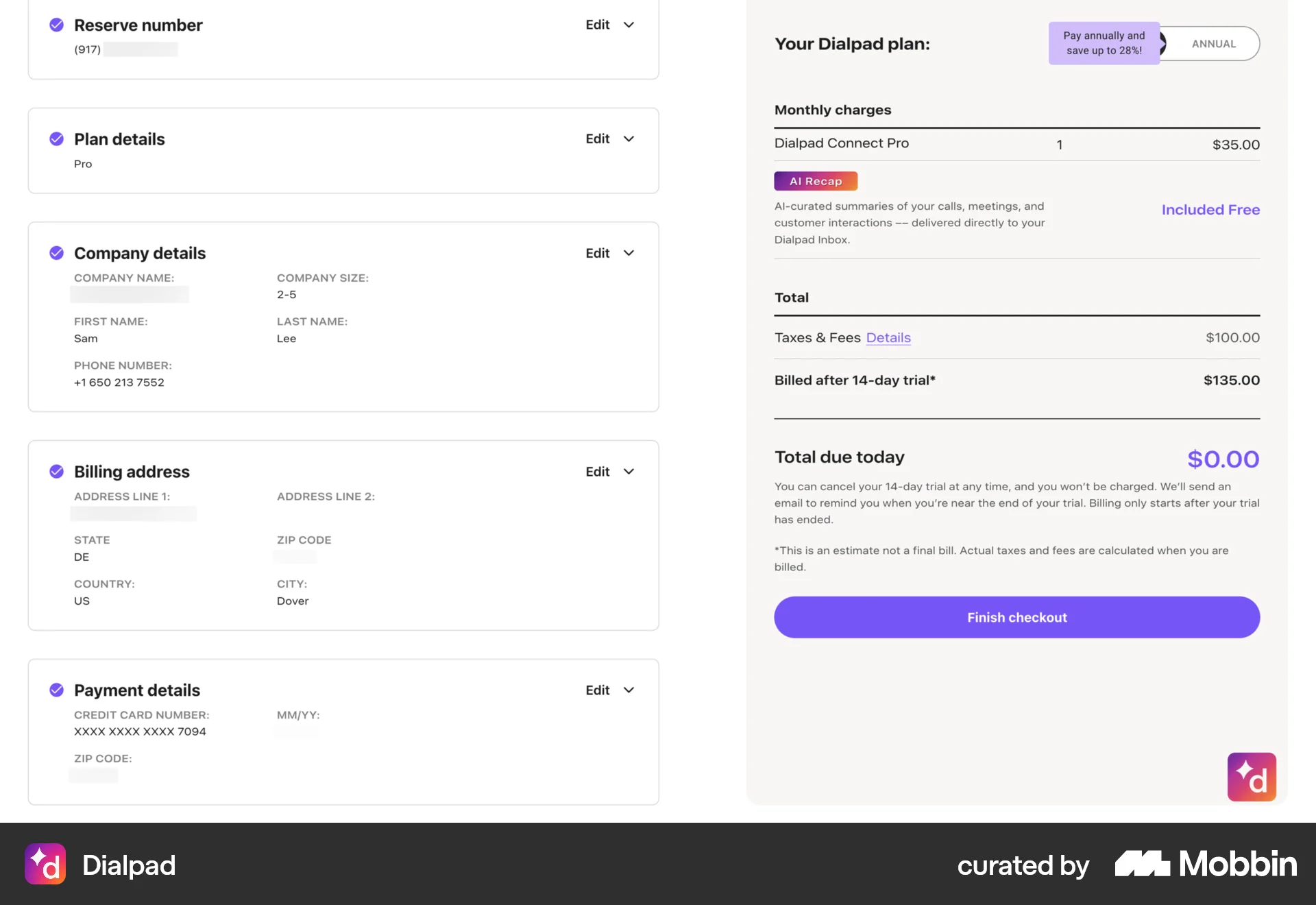 Dialpad Onboarding screen