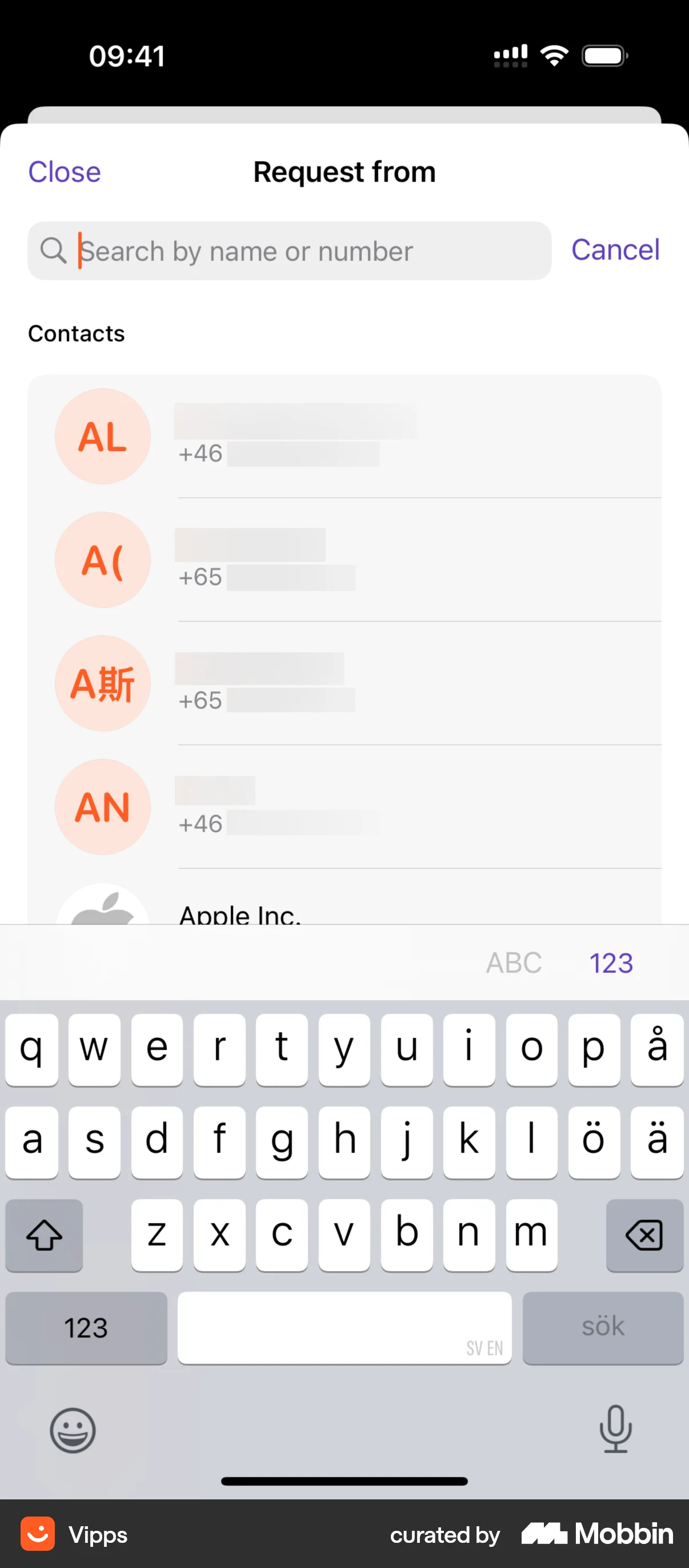 Vipps Requesting money screen