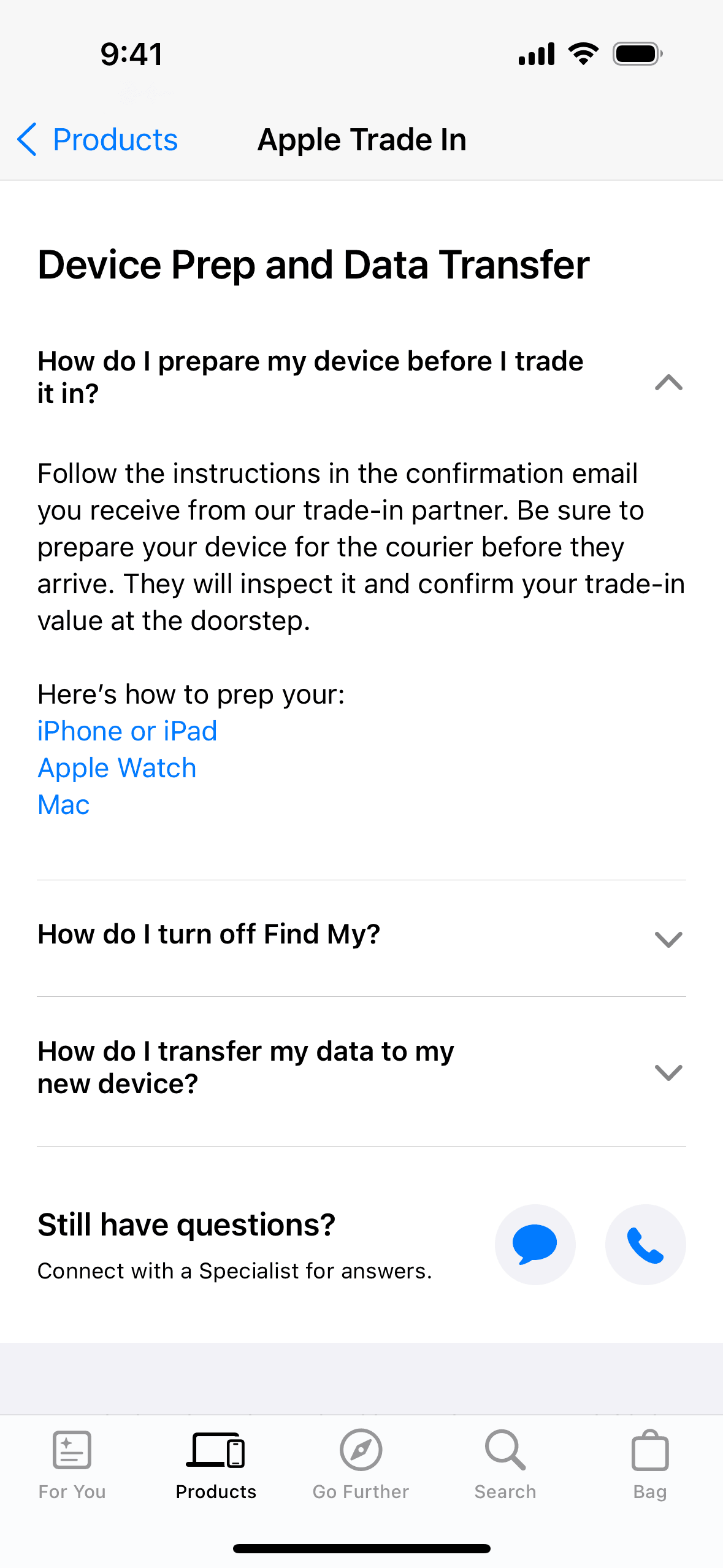 Apple Store iOS Device Preparation Details | Mobbin