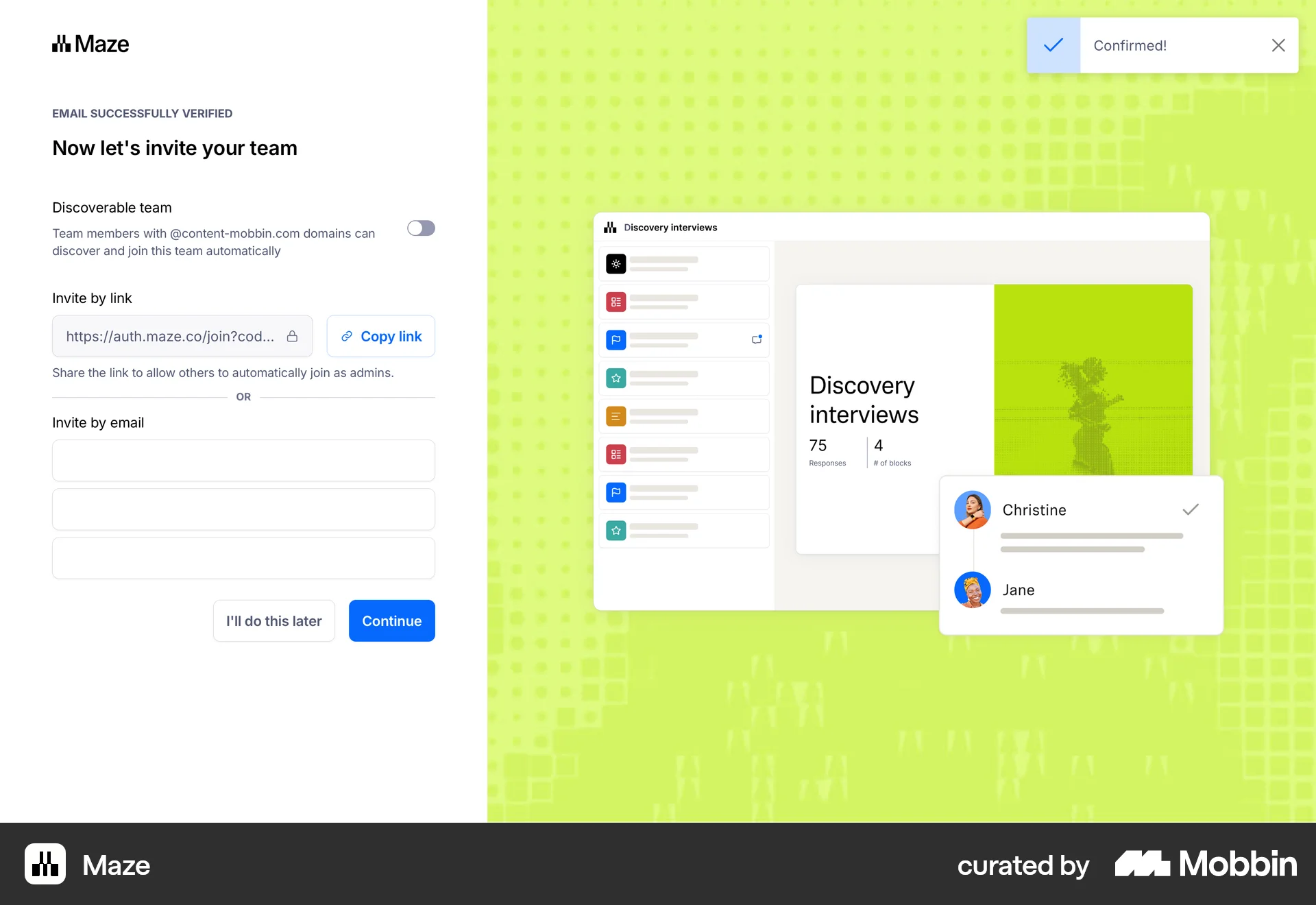 Maze Onboarding screen