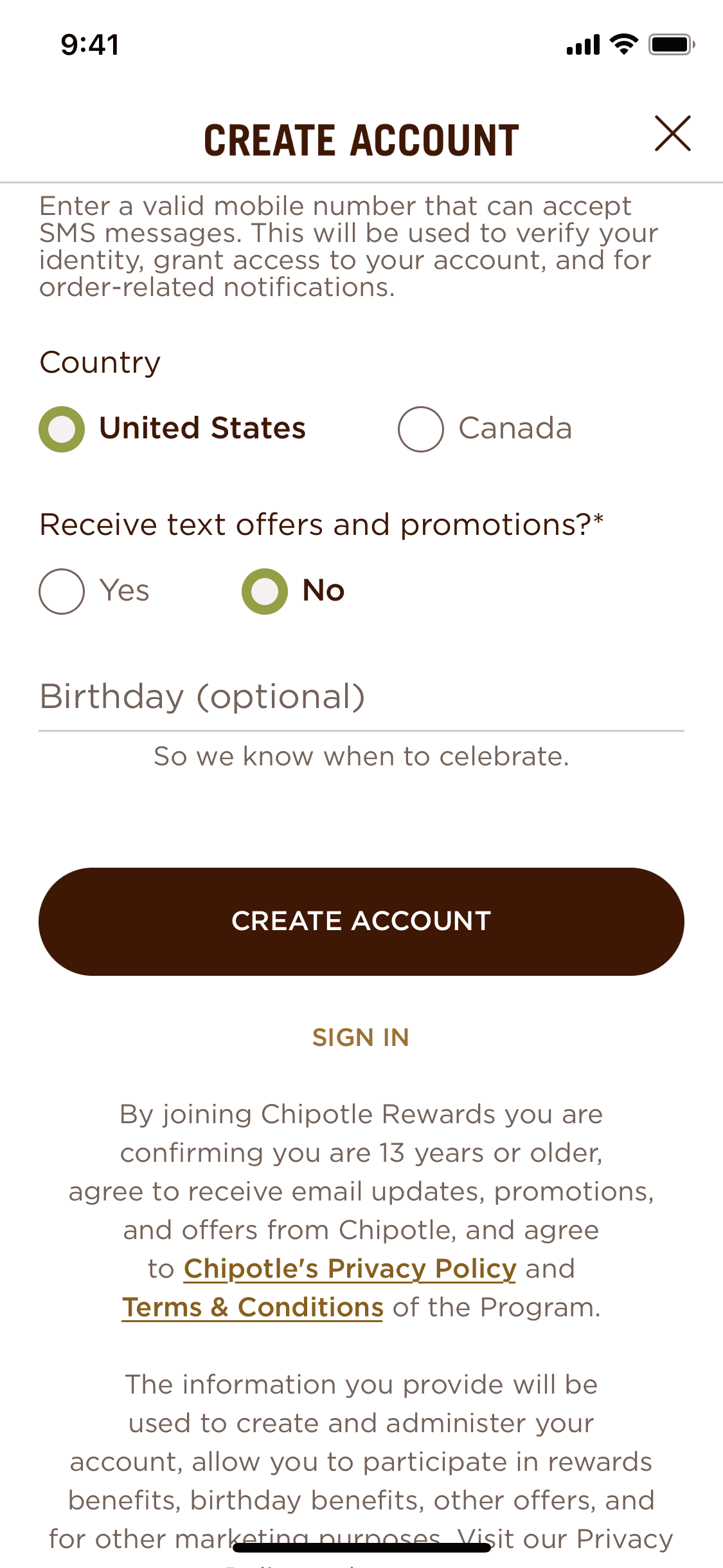 Chipotle iOS Screen | Mobbin