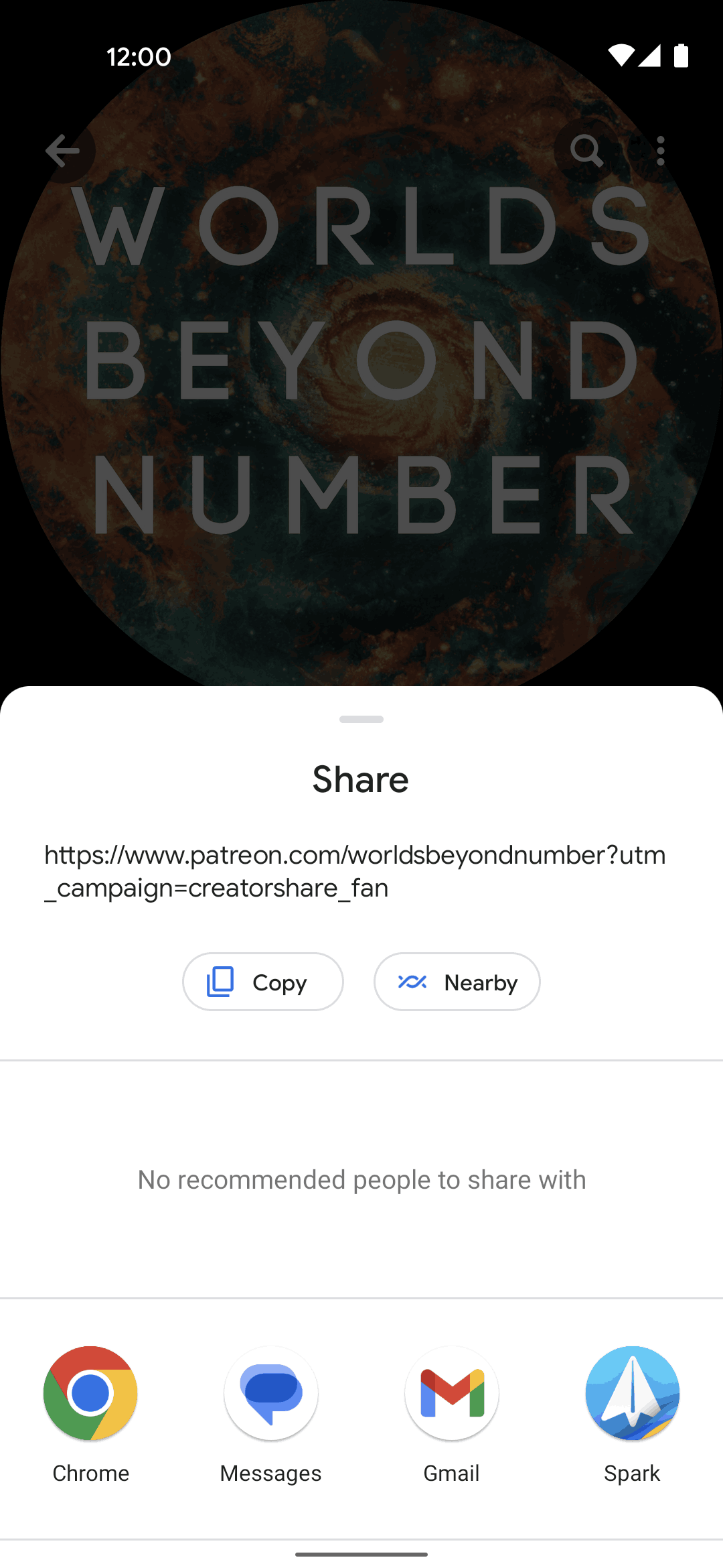 Patreon Android Sharing a creator Flow | Mobbin