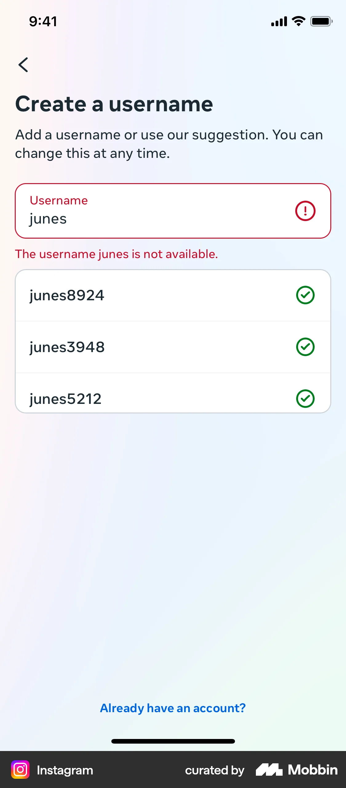 Instagram Onboarding screen