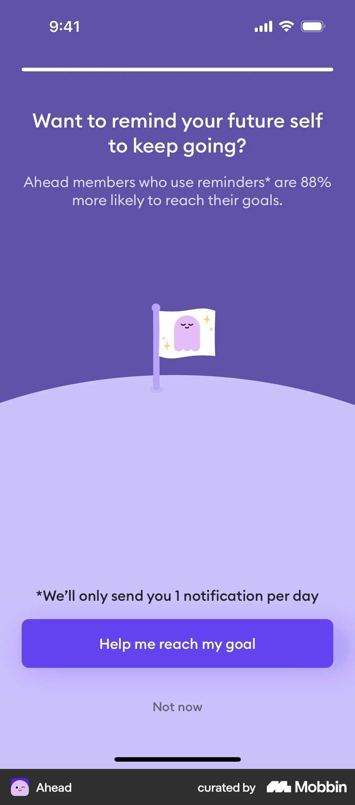 Ahead Onboarding screen