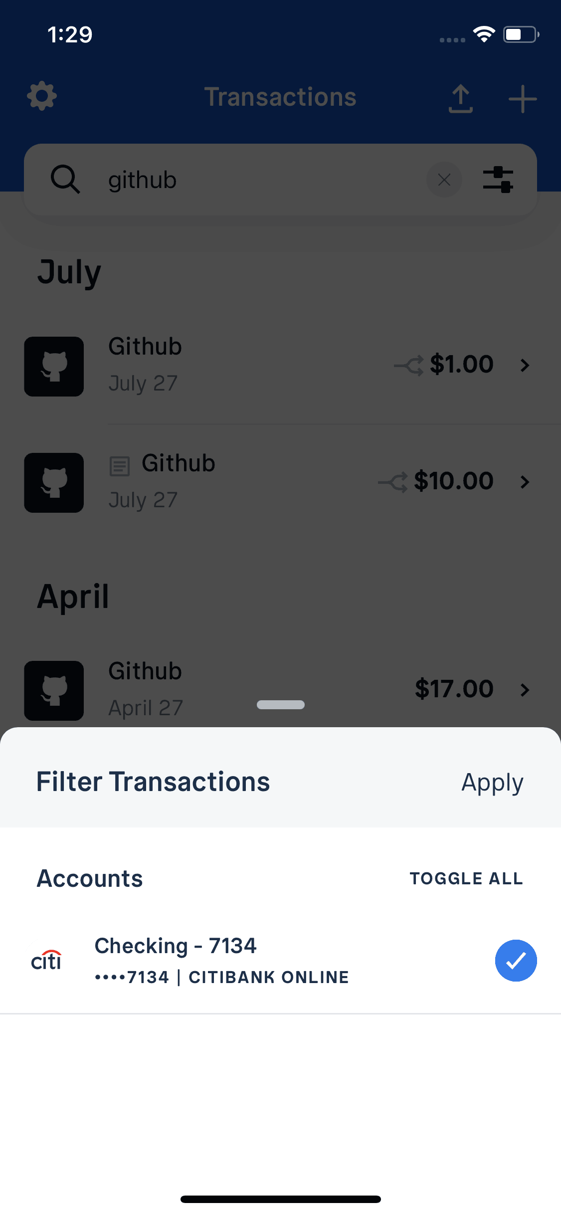 Truebill iOS Transactions Flow | Mobbin