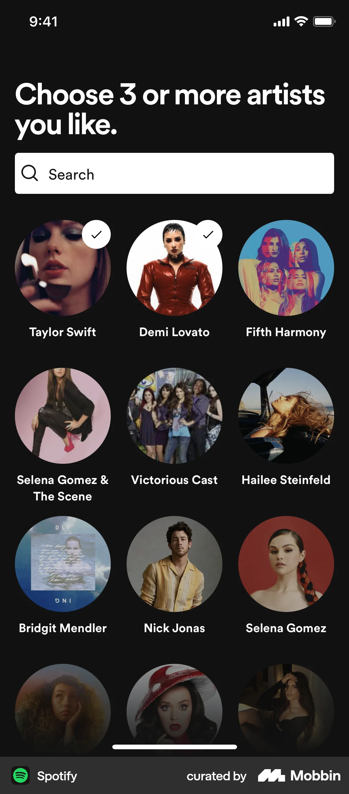 Spotify Onboarding screen
