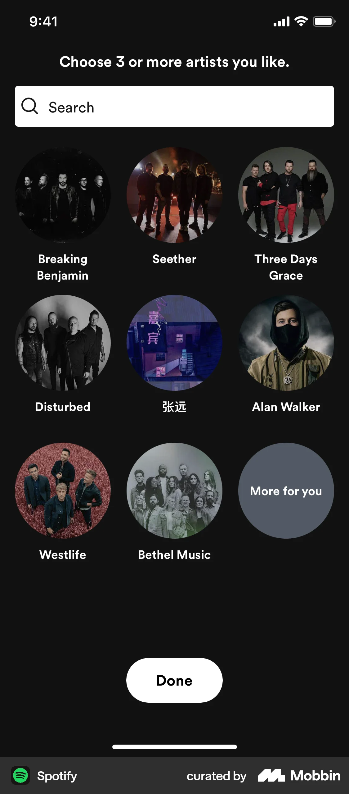 Spotify Onboarding screen