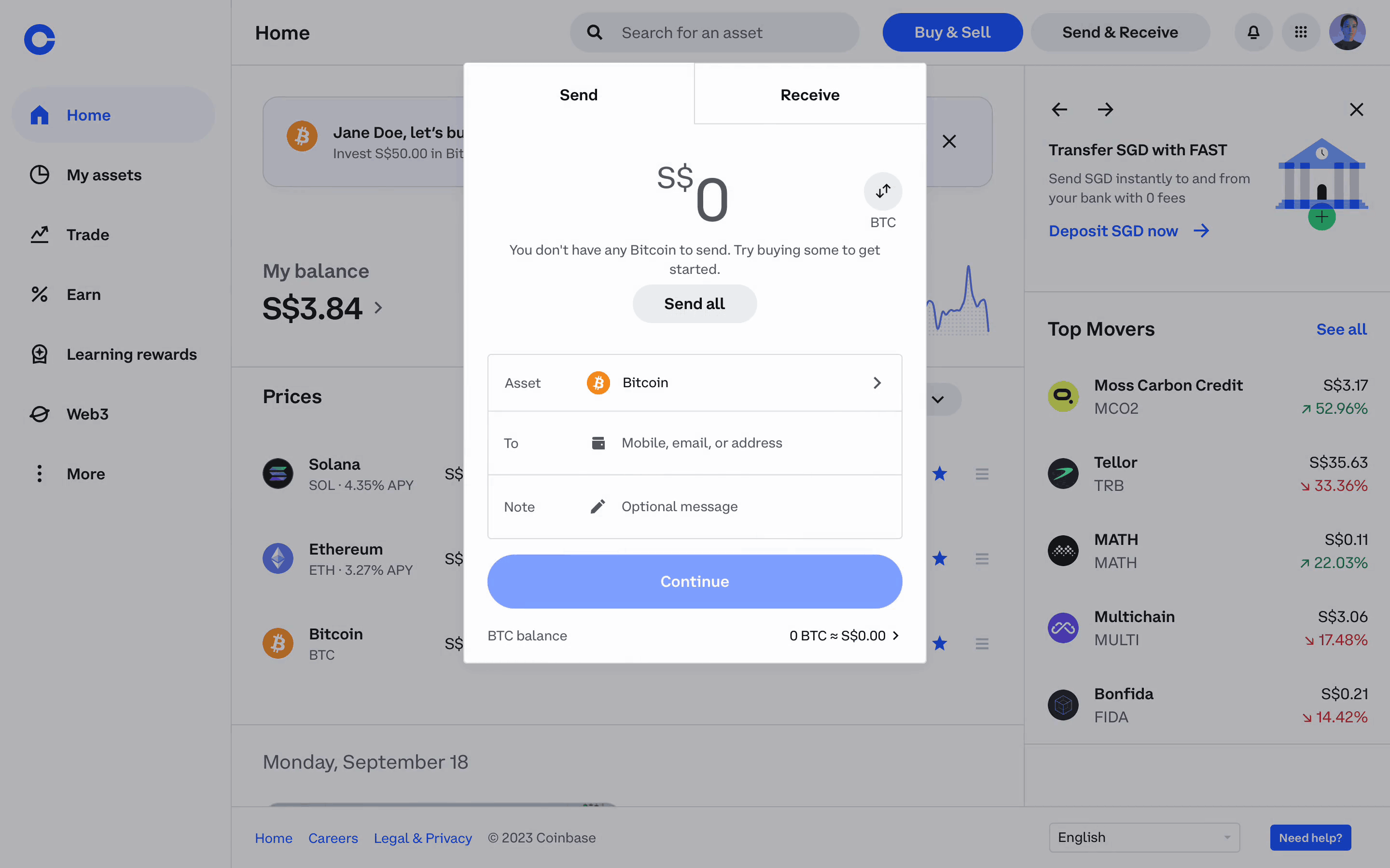 Web Transferring Money & Donating Flow