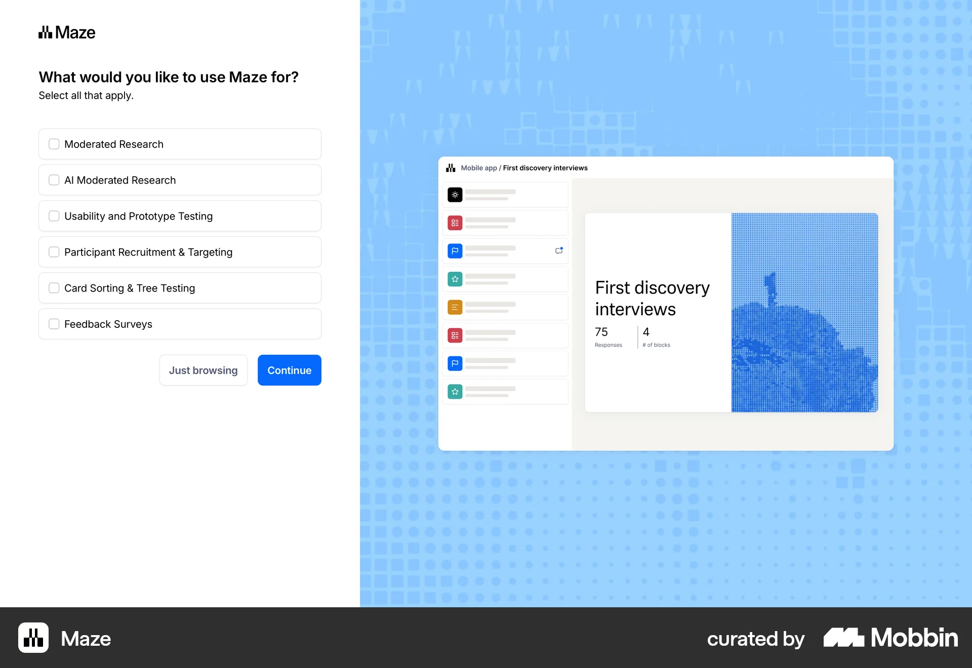 Maze Onboarding screen