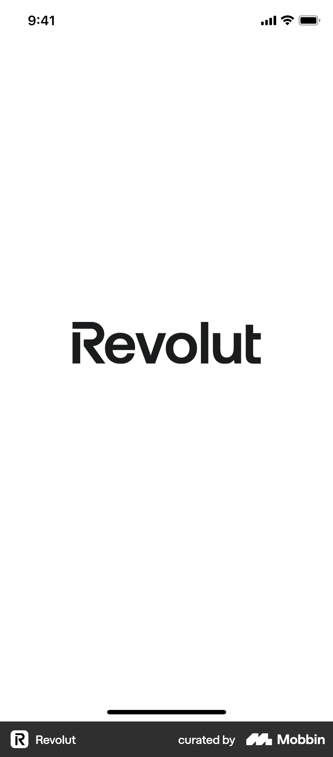 Revolut Onboarding screen
