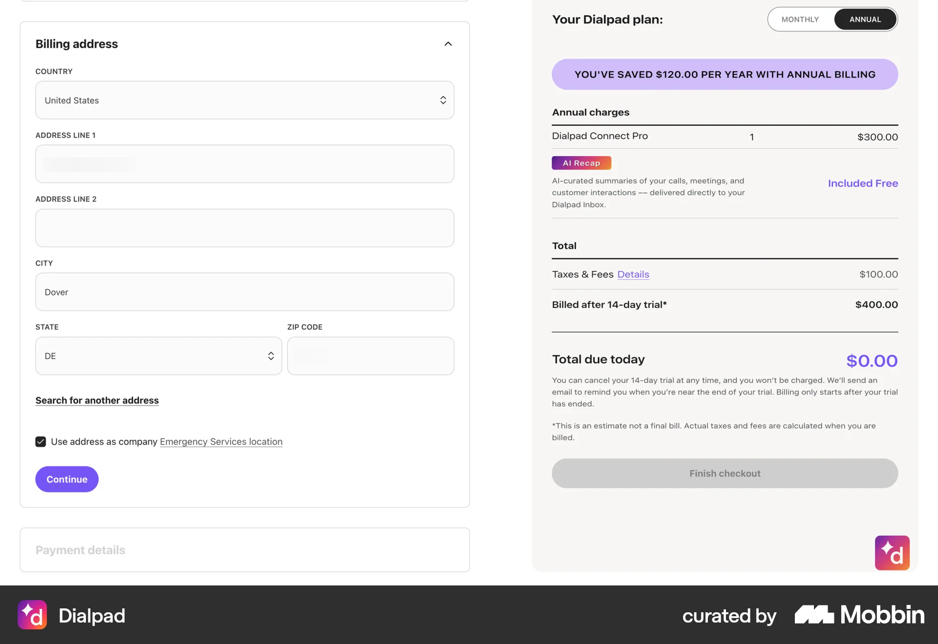 Dialpad Onboarding screen
