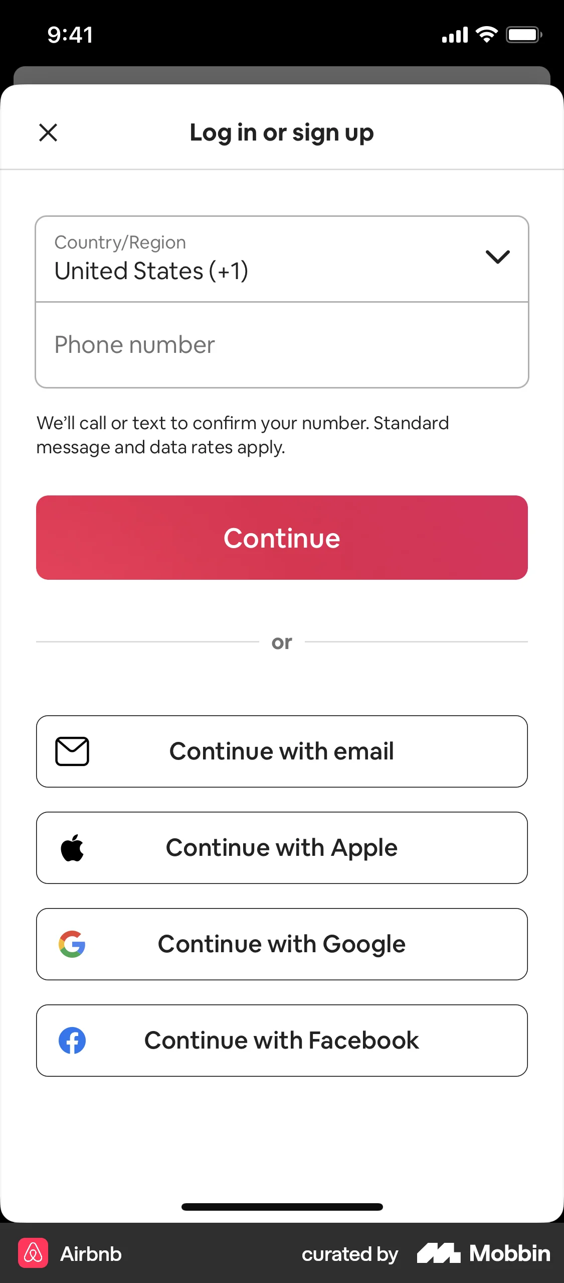 Airbnb Onboarding screen
