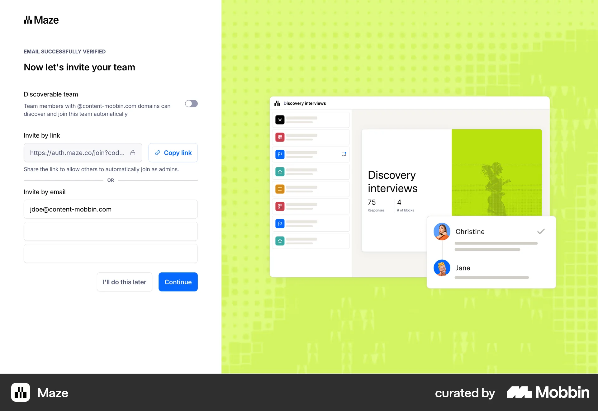 Maze Onboarding screen