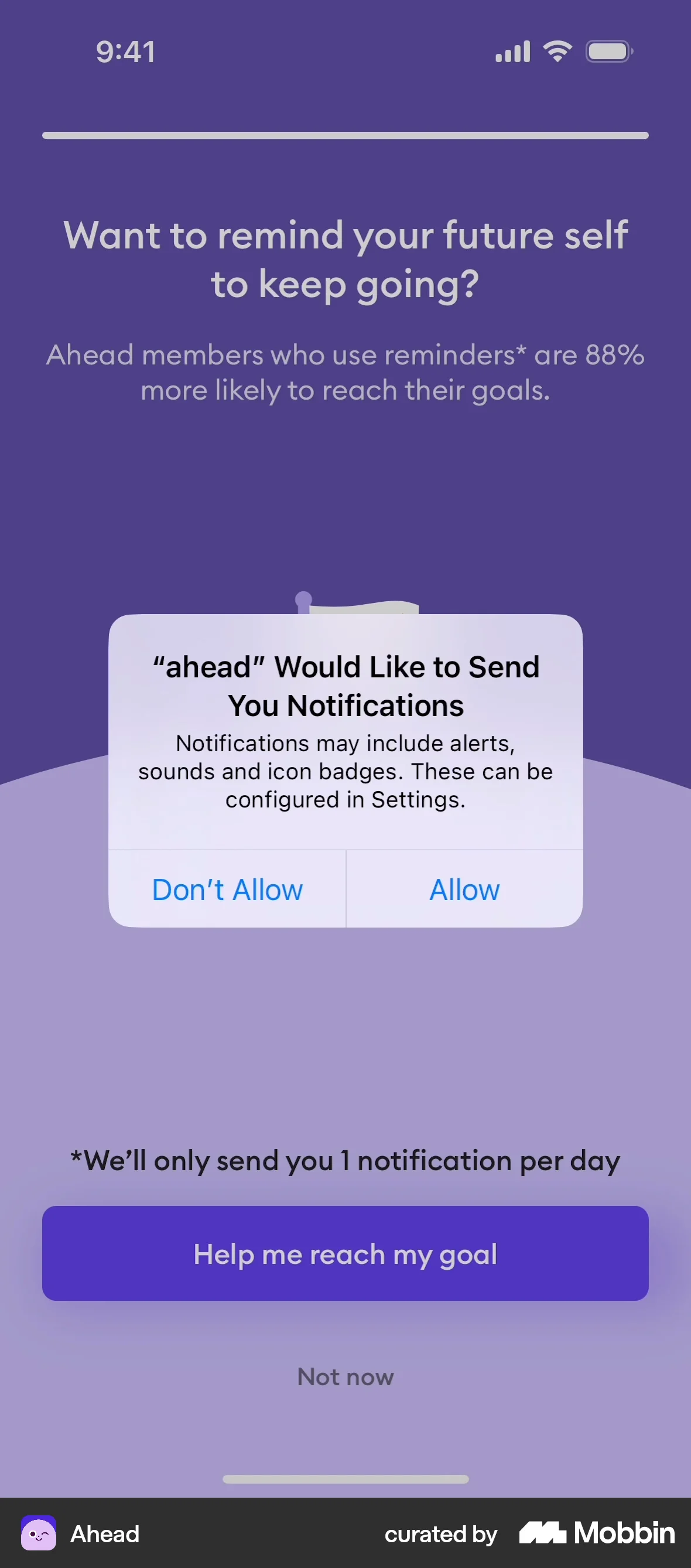 Ahead Onboarding screen