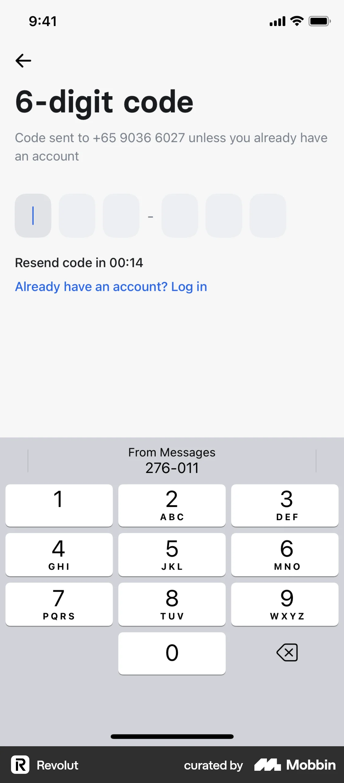 Revolut Onboarding screen