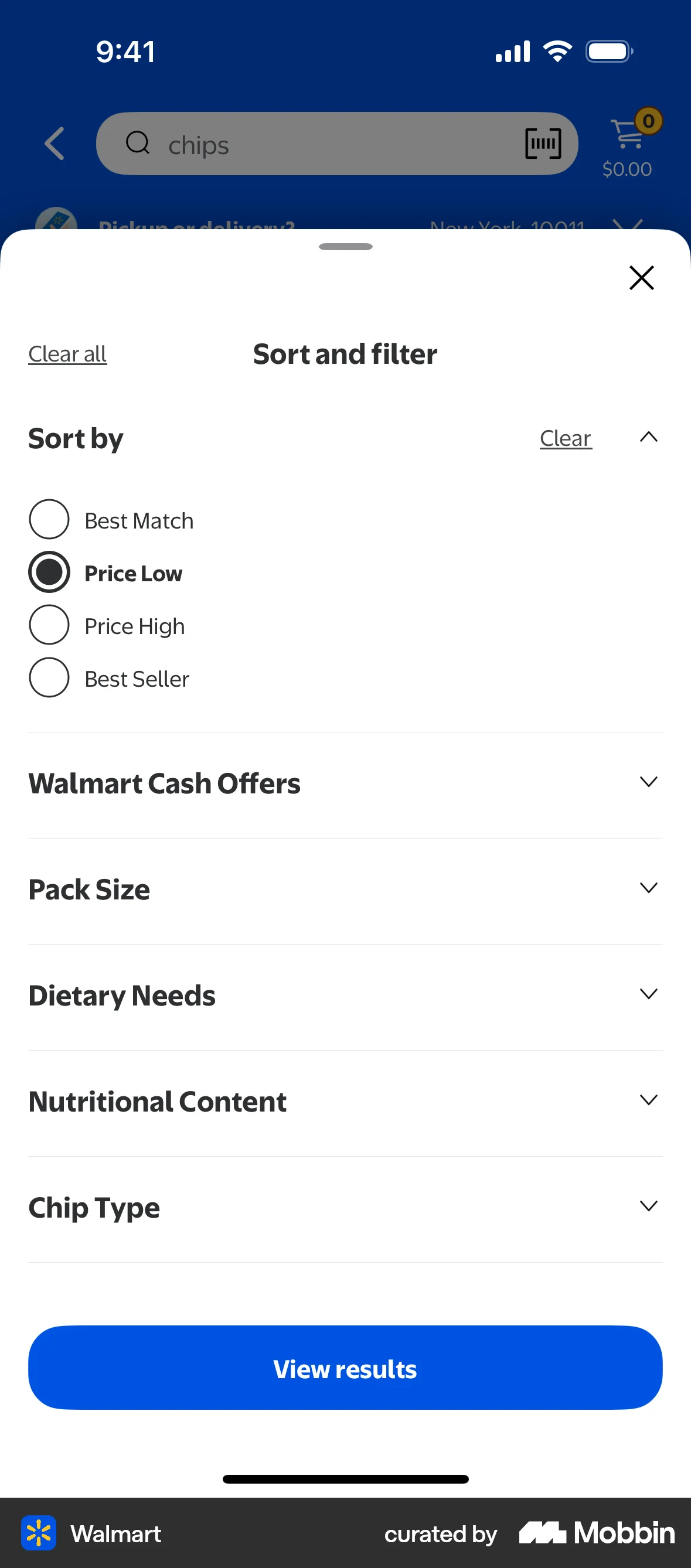 Mobile Filtering & Sorting Flow
