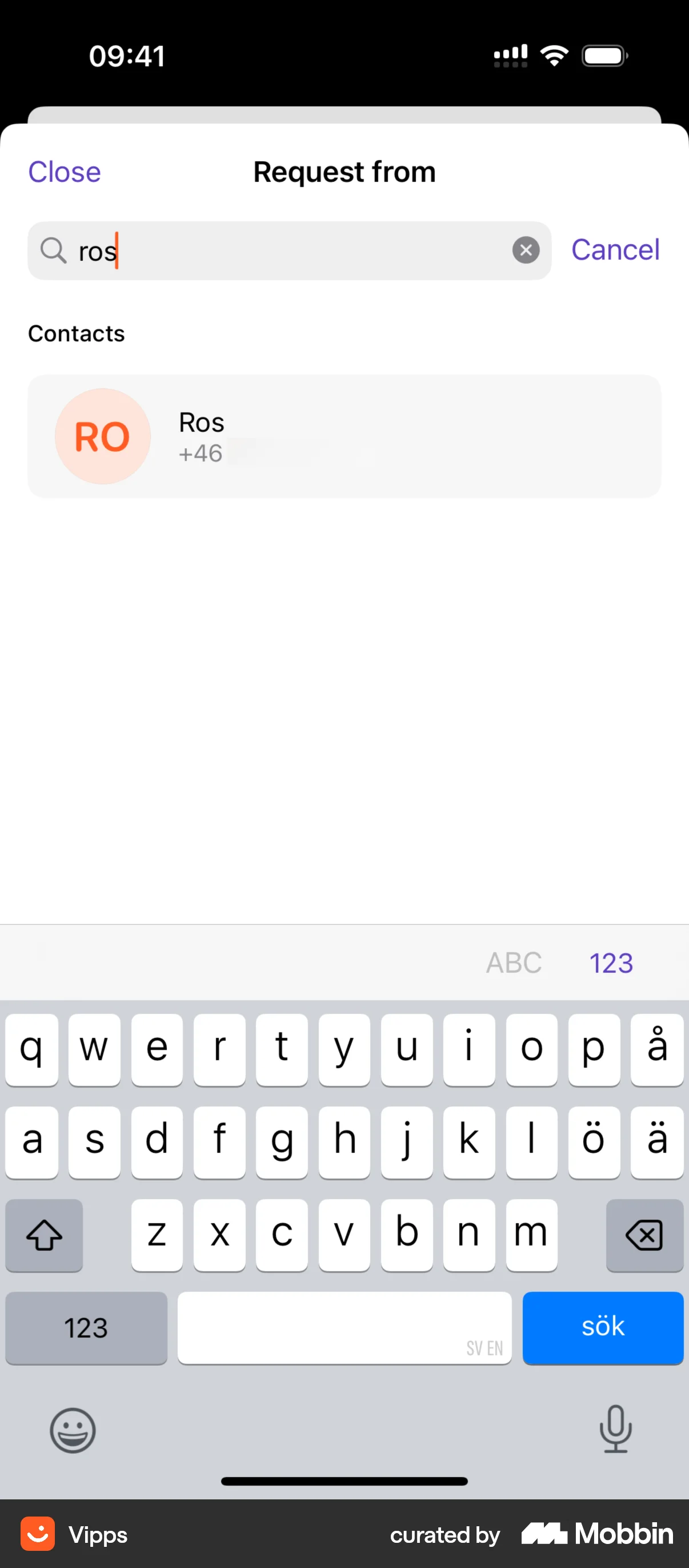 Vipps Requesting money screen