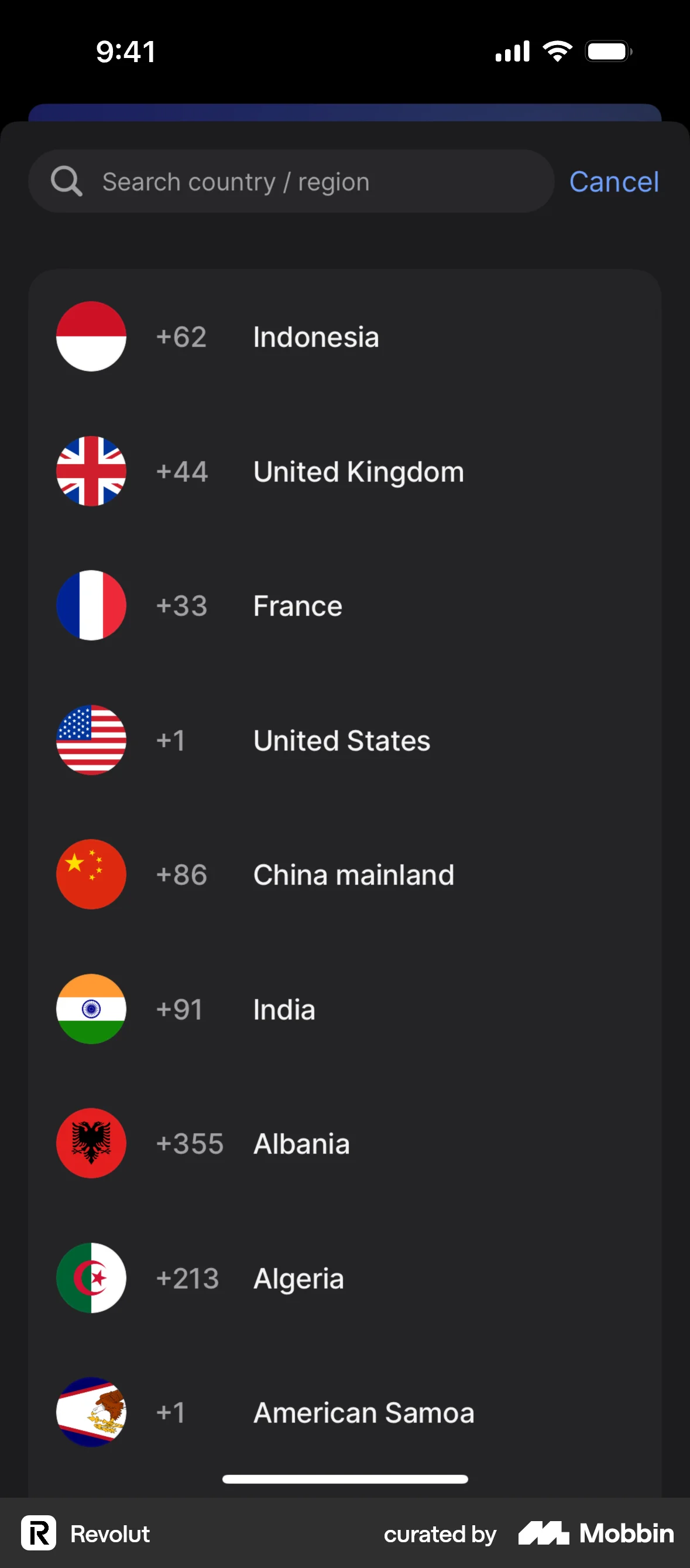 Revolut Onboarding screen