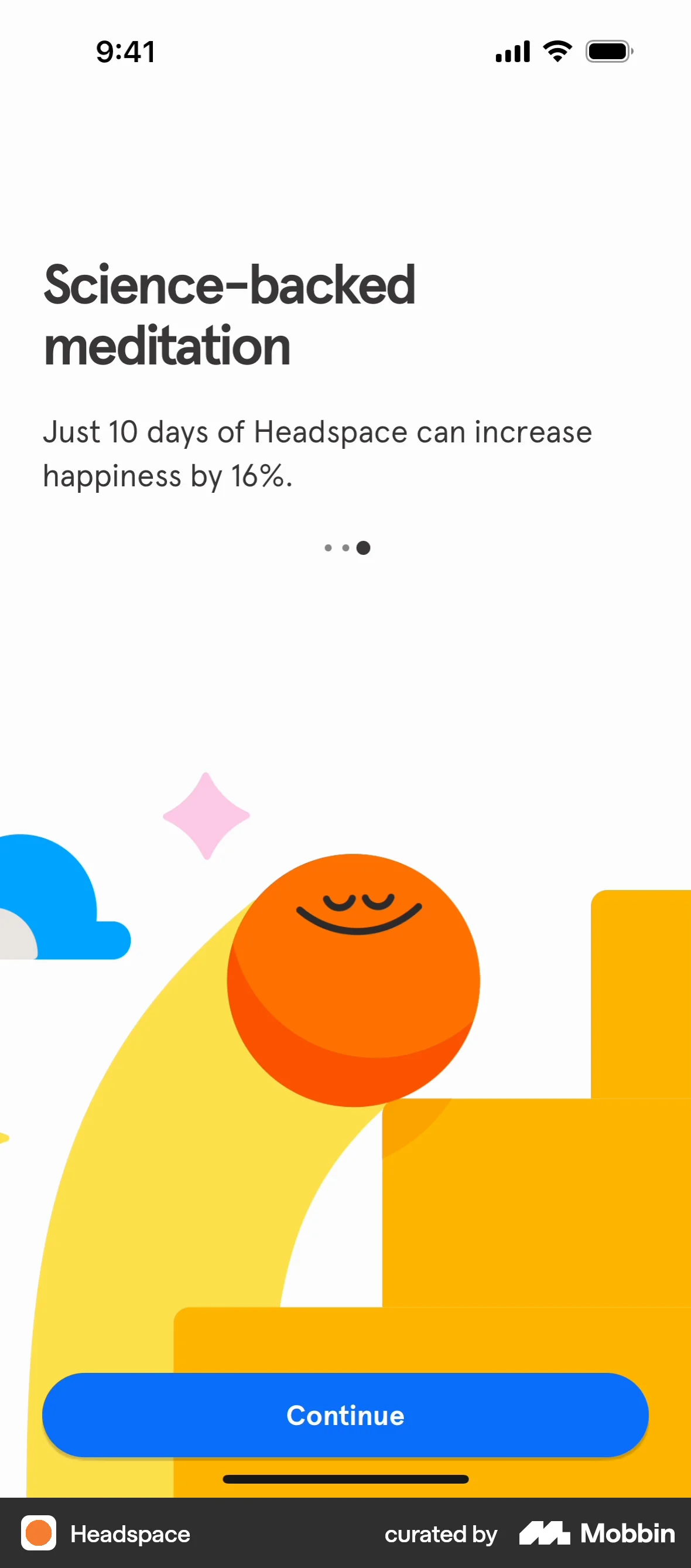 Headspace Onboarding screen
