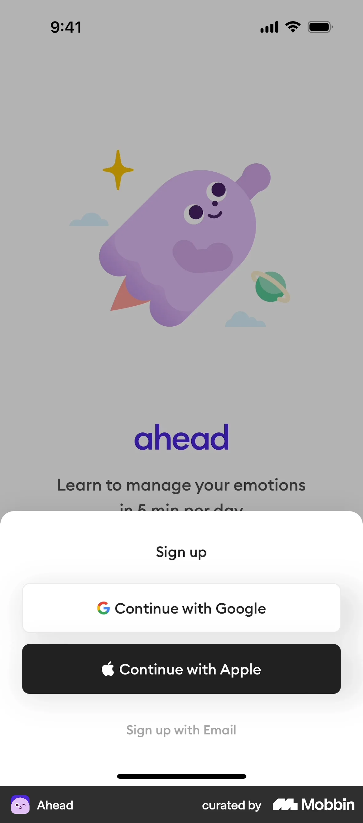 Ahead Onboarding screen