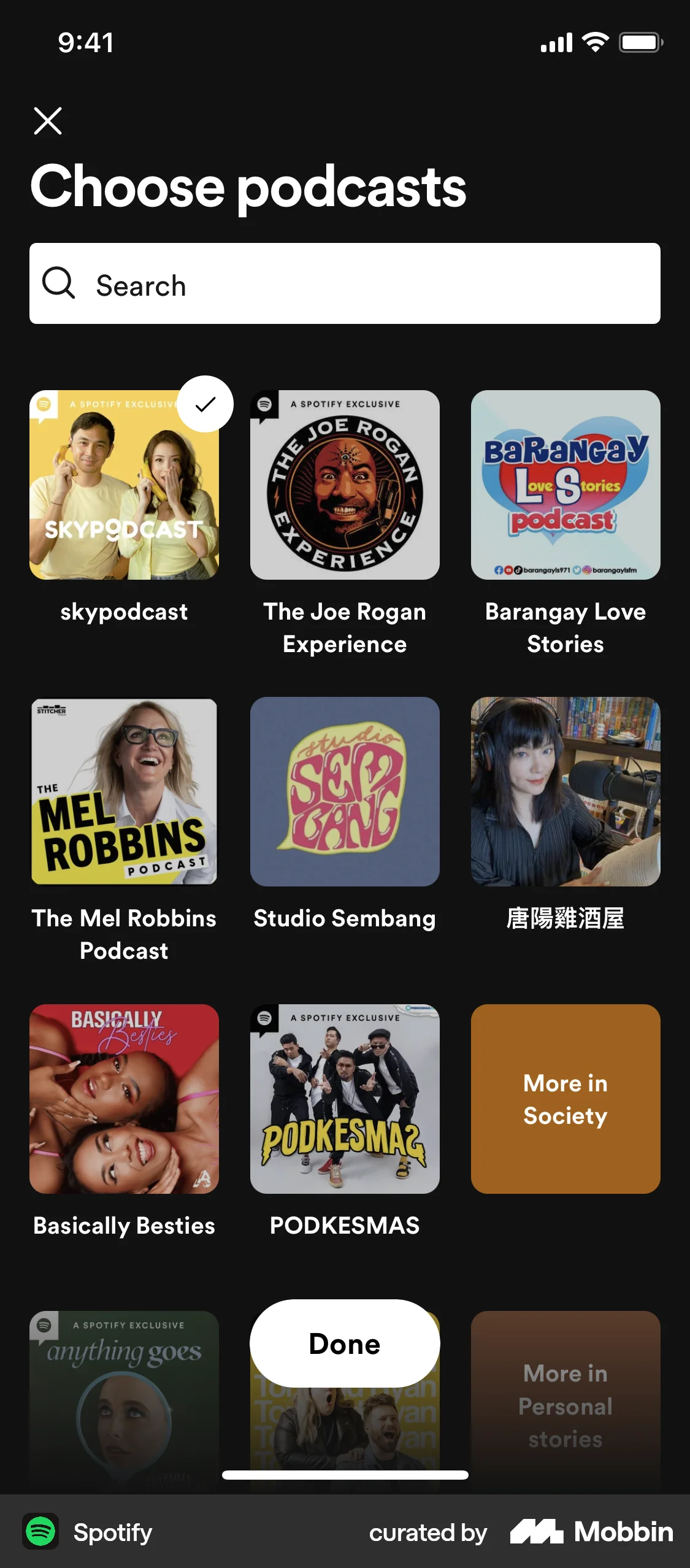 Spotify Onboarding screen