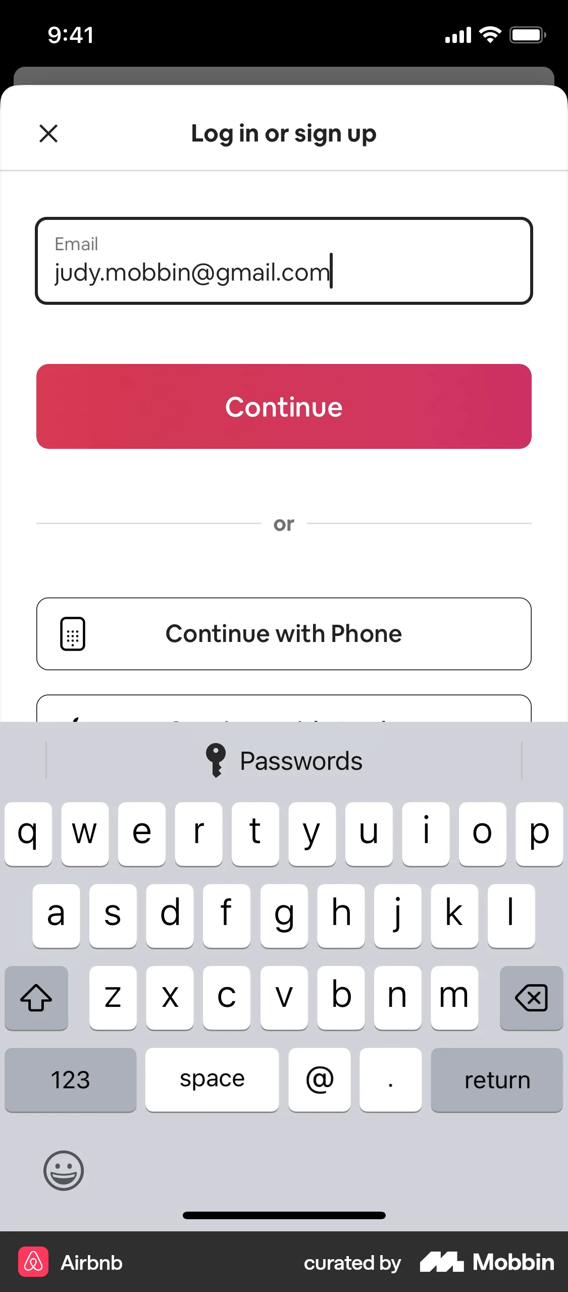 Airbnb Onboarding screen