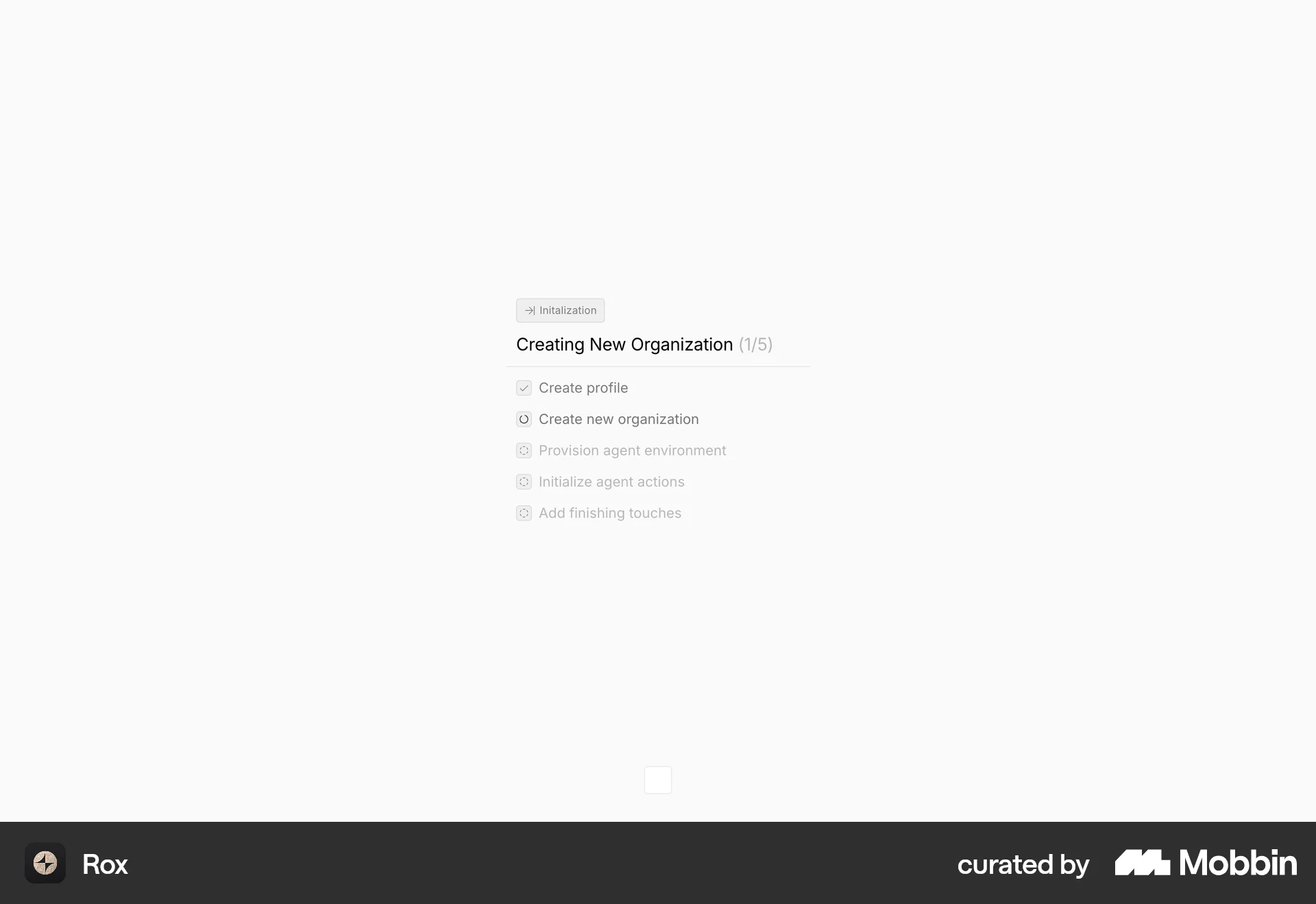 Rox Onboarding screen